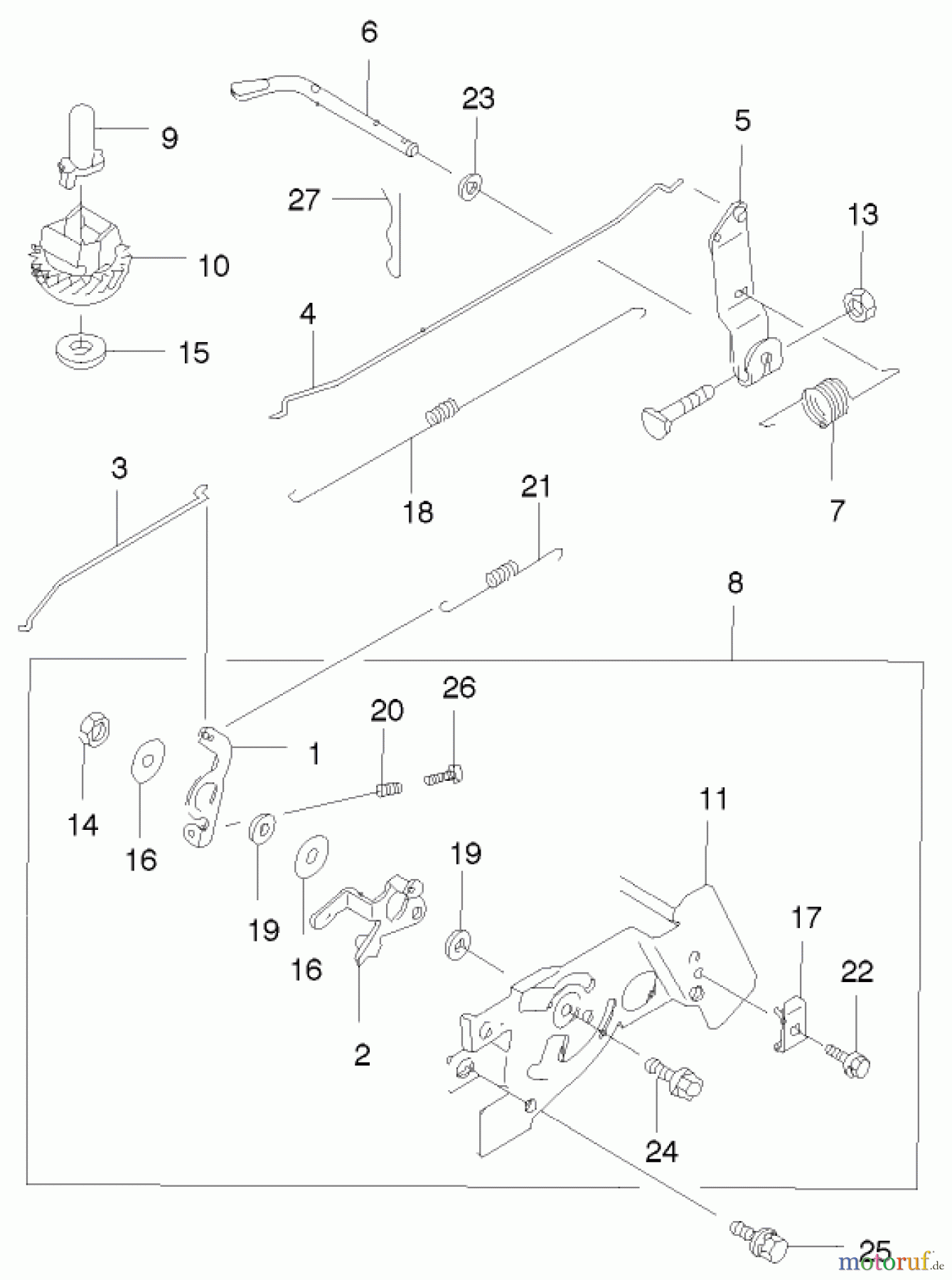  Rasenmäher 22172 - Toro Recycler Mower (SN: 230000001 - 230999999) (2003) CONTROL LINKAGE ASSEMBLY