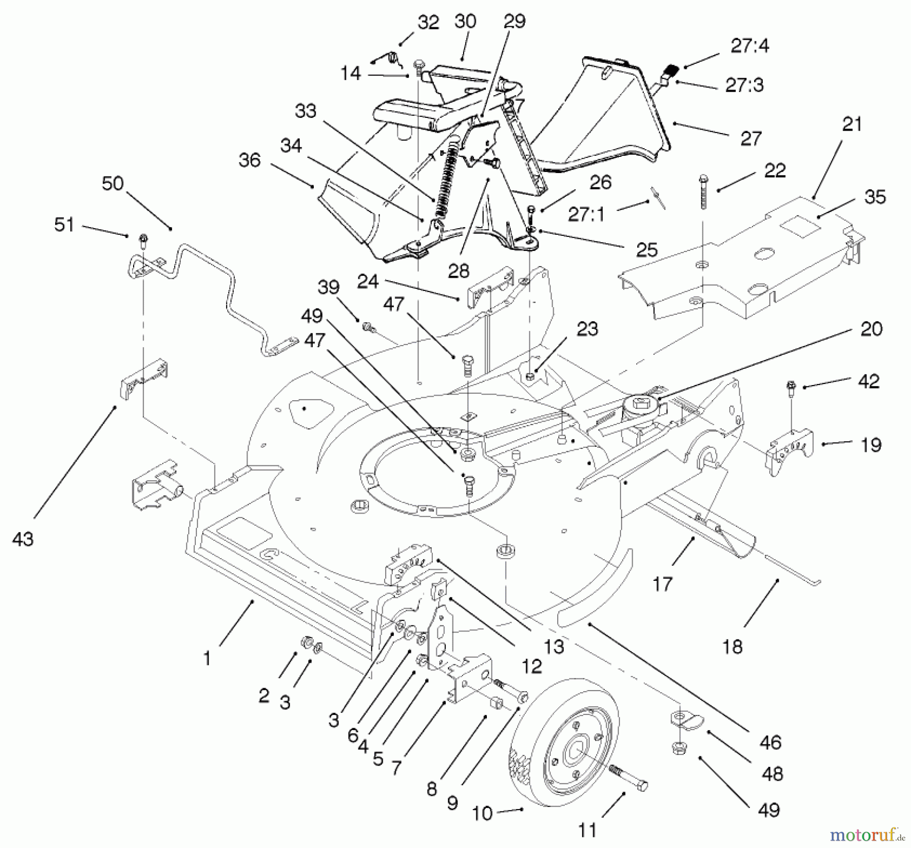  Rasenmäher 22172 - Toro Recycler Mower (SN: 230000001 - 230999999) (2003) HOUSING ASSEMBLY