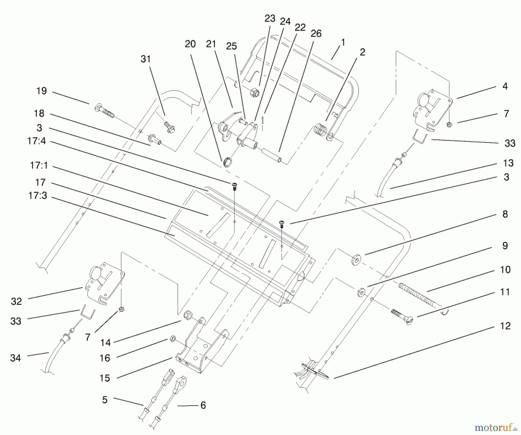  Rasenmäher 22173 - Toro 53cm Heavy-Duty Recycler Mower (SN: 210000001 - 210999999) (2001) CONTROLS, BAILS AND PANEL ASSEMBLY