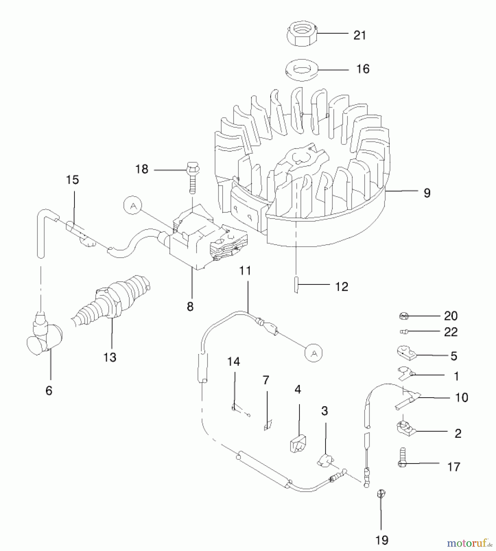  Rasenmäher 22173 - Toro 53cm Heavy-Duty Recycler Mower (SN: 210000001 - 210999999) (2001) FLYWHEEL/IGNITION ASSEMBLY