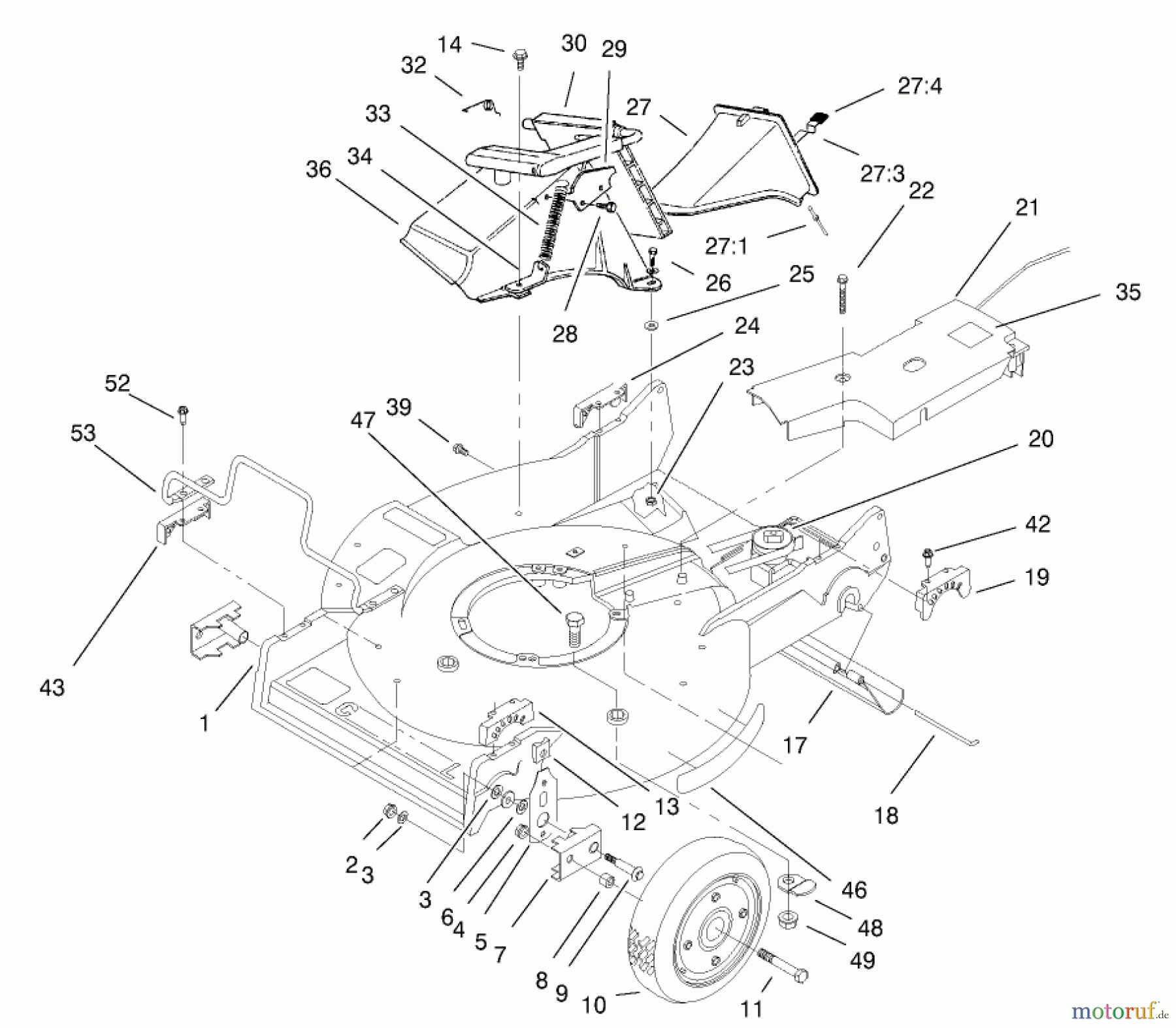  Rasenmäher 22173 - Toro 53cm Heavy-Duty Recycler Mower (SN: 210000001 - 210999999) (2001) HOUSING ASSEMBLY