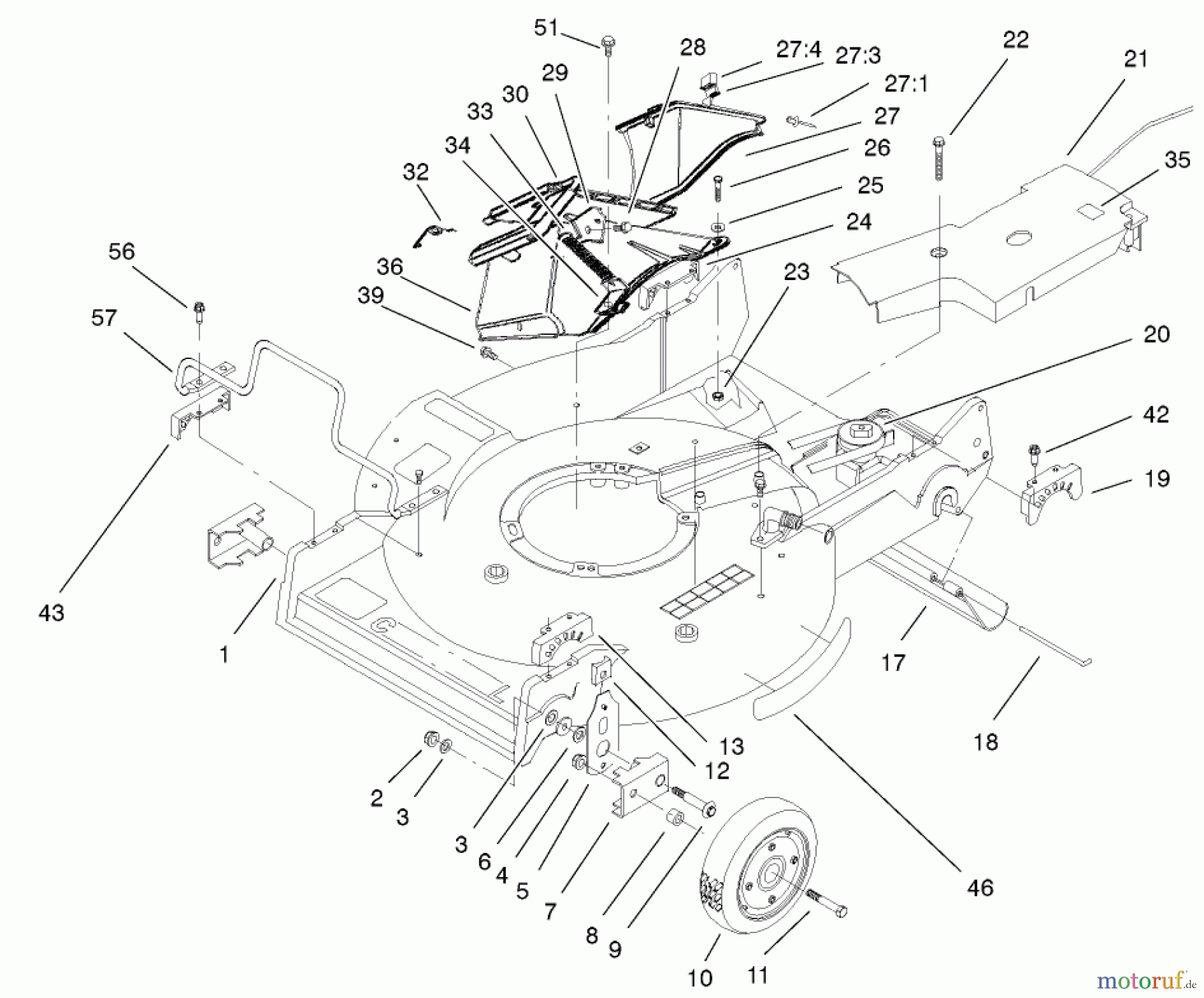  Rasenmäher 22174 - Toro 53cm Heavy-Duty Recycler Mower (SN: 210000001 - 210999999) (2001) HOUSING ASSEMBLY