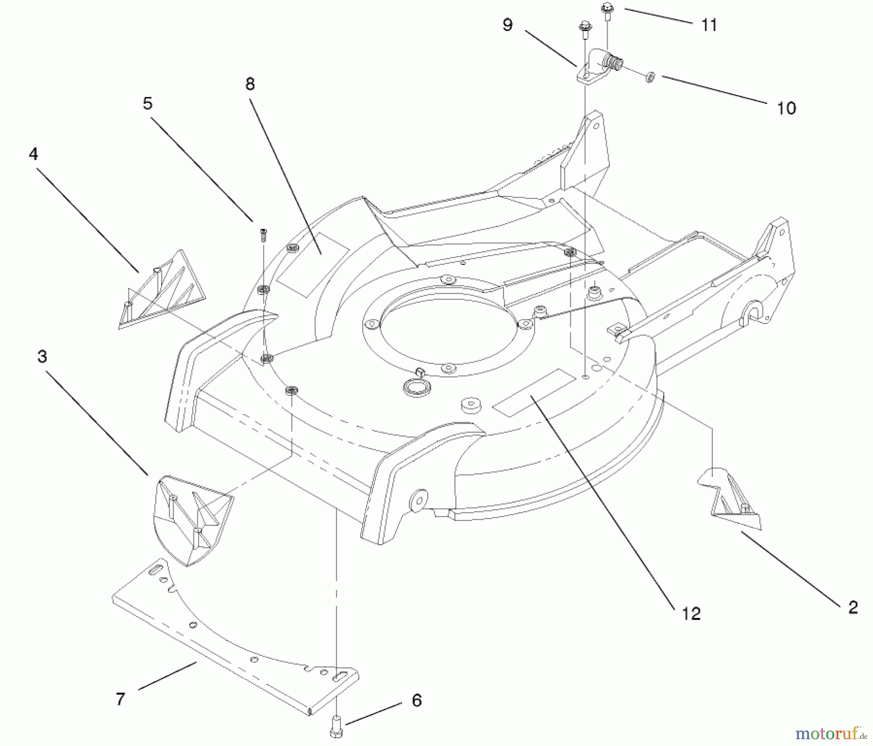  Rasenmäher 22174 - Toro 53cm Heavy-Duty Recycler Mower (SN: 210000001 - 210999999) (2001) HOUSING ASSEMBLY NO. 98-7142