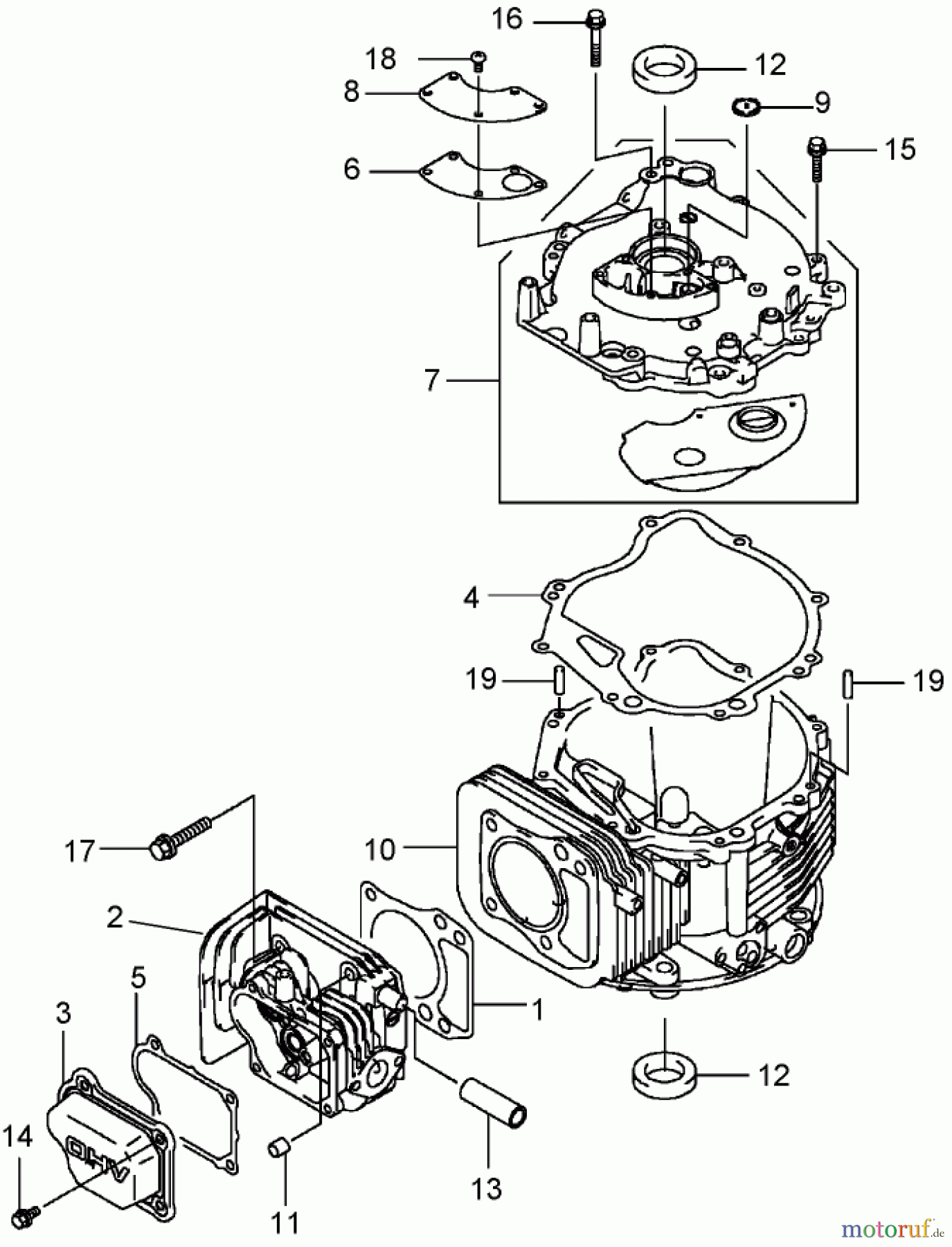  Rasenmäher 22176TE - Toro 53cm Heavy-Duty Recycler Mower (SN: 240000001 - 240999999) (2004) CYLINDER AND CRANKCASE ASSEMBLY