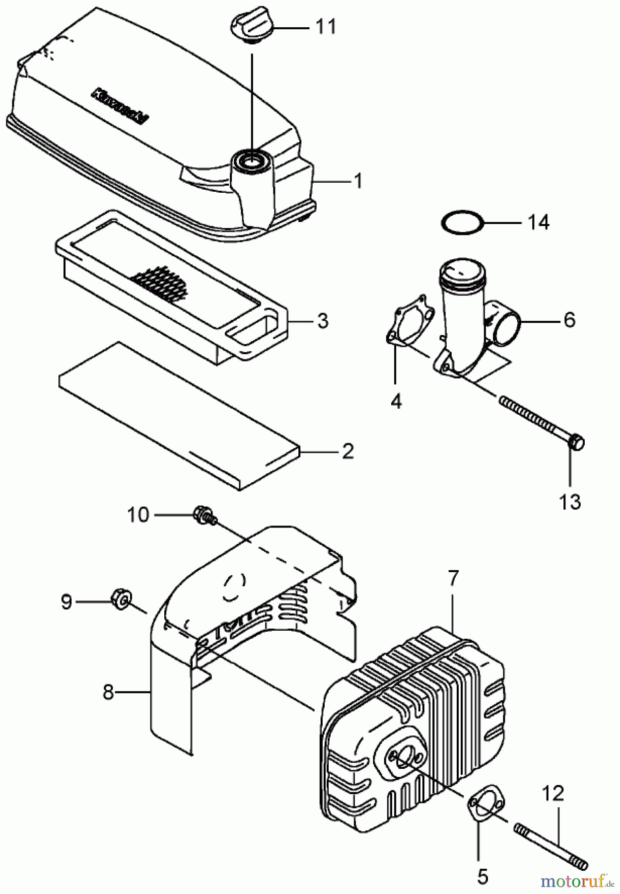  Rasenmäher 22176TE - Toro 53cm Heavy-Duty Recycler Mower (SN: 270000001 - 270999999) (2007) AIR FILTER AND MUFFLER ASSEMBLY