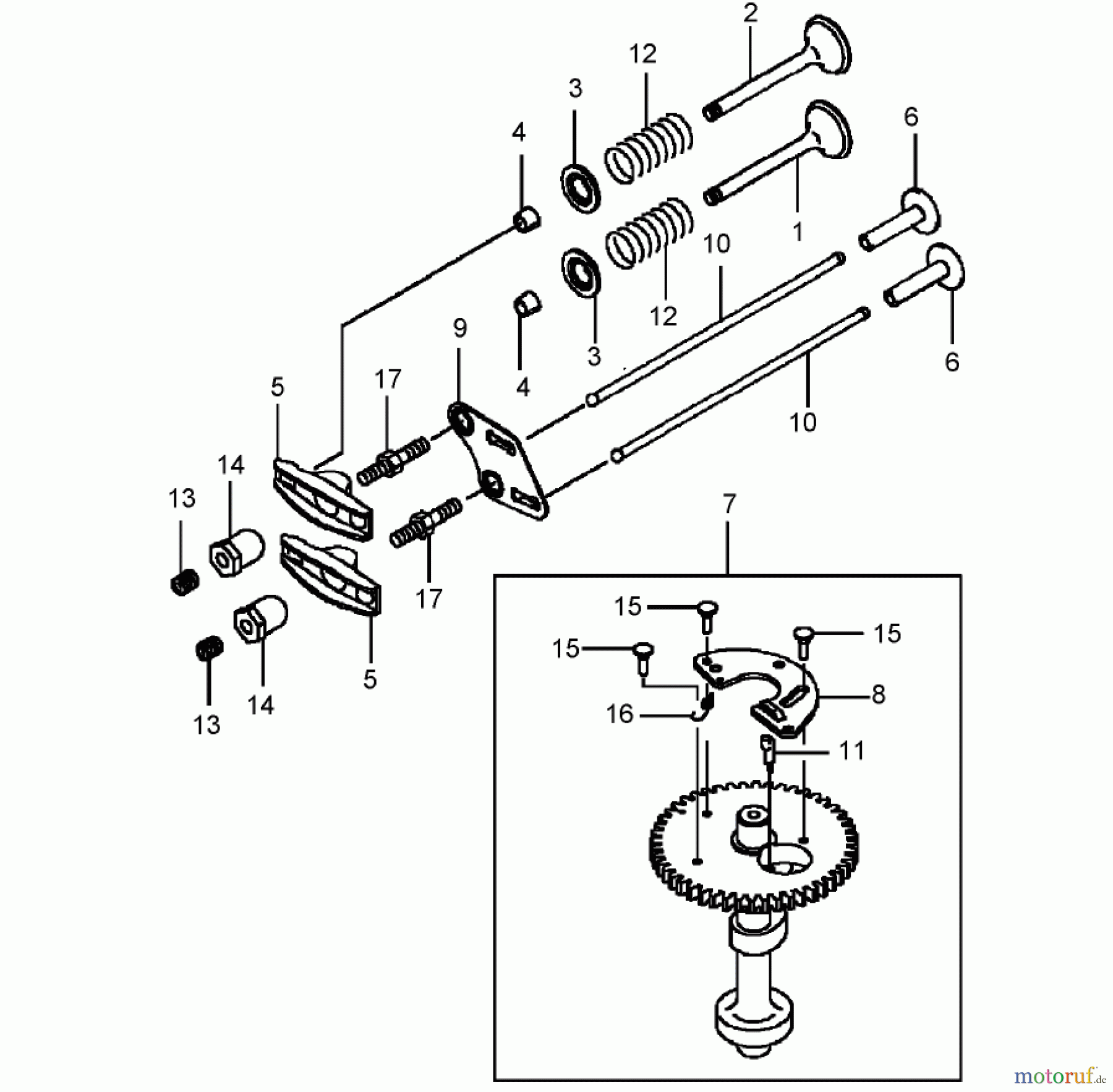  Rasenmäher 22176TE - Toro 53cm Heavy-Duty Recycler Mower (SN: 270000001 - 270999999) (2007) VALVE AND CAMSHAFT ASSEMBLY