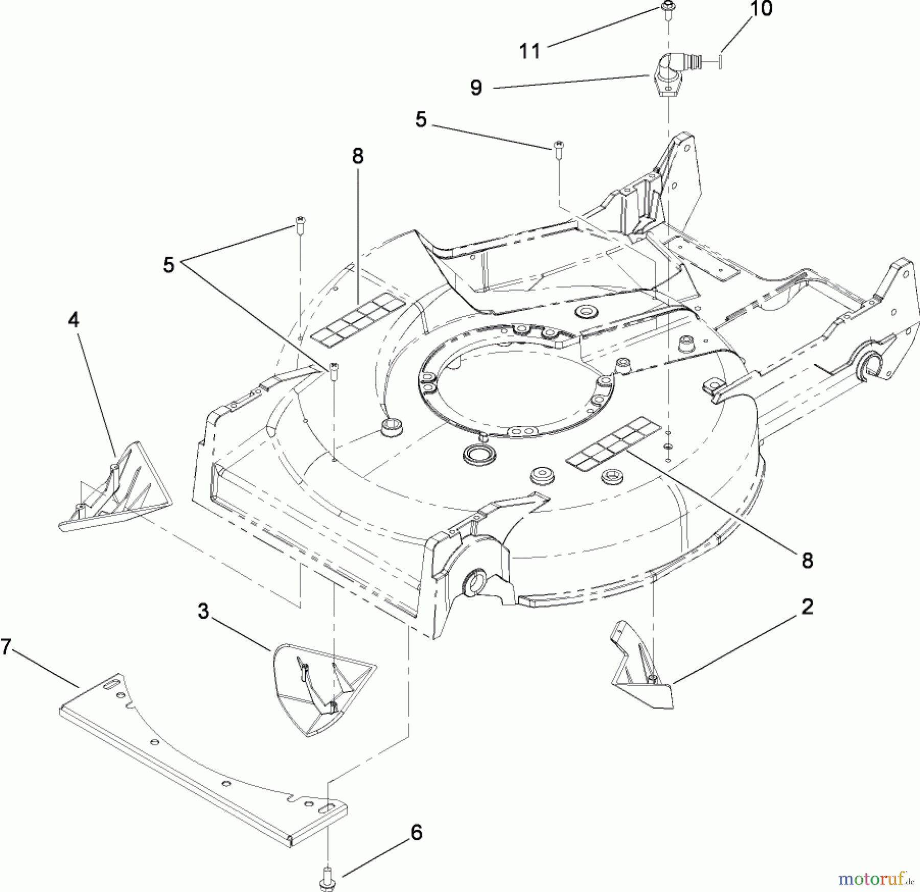  Rasenmäher 22176TE - Toro 53cm Heavy-Duty Recycler Mower (SN: 280000001 - 280999999) (2008) HOUSING ASSEMBLY NO. 98-7142