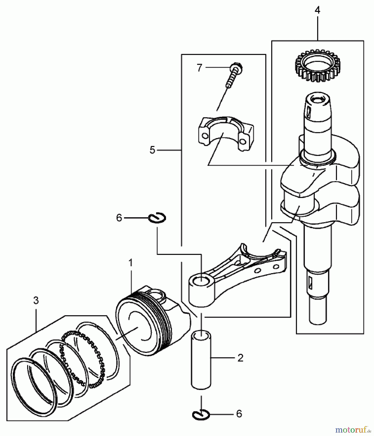  Rasenmäher 22176TE - Toro 53cm Heavy-Duty Recycler Mower (SN: 280000001 - 280999999) (2008) PISTON AND CRANKSHAFT ASSEMBLY