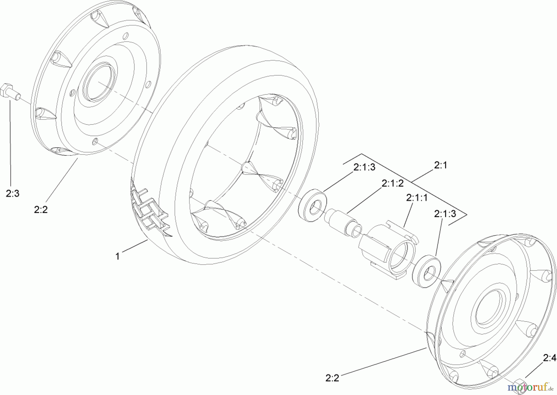  Rasenmäher 22177TE - Toro 53cm Heavy-Duty Recycler Mower (SN: 260001051 - 260999999) (2006) FRONT WHEEL AND TIRE ASSEMBLY NO. 100-2870