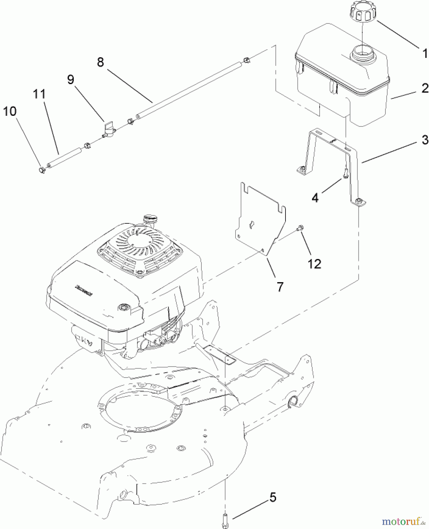  Rasenmäher 22177TE - Toro 53cm Heavy-Duty Recycler Mower (SN: 260001051 - 260999999) (2006) FUEL TANK ASSEMBLY