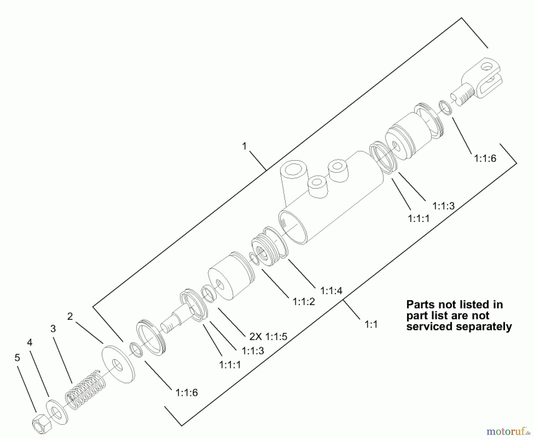  Compact Utility Attachments 22429 - Toro Stump Grinder, Dingo Compact Utility Loaders (SN: 230000001 - 230999999) (2003) HYDRAULIC CYLINDER ASSEMBLY NO. 104-6094