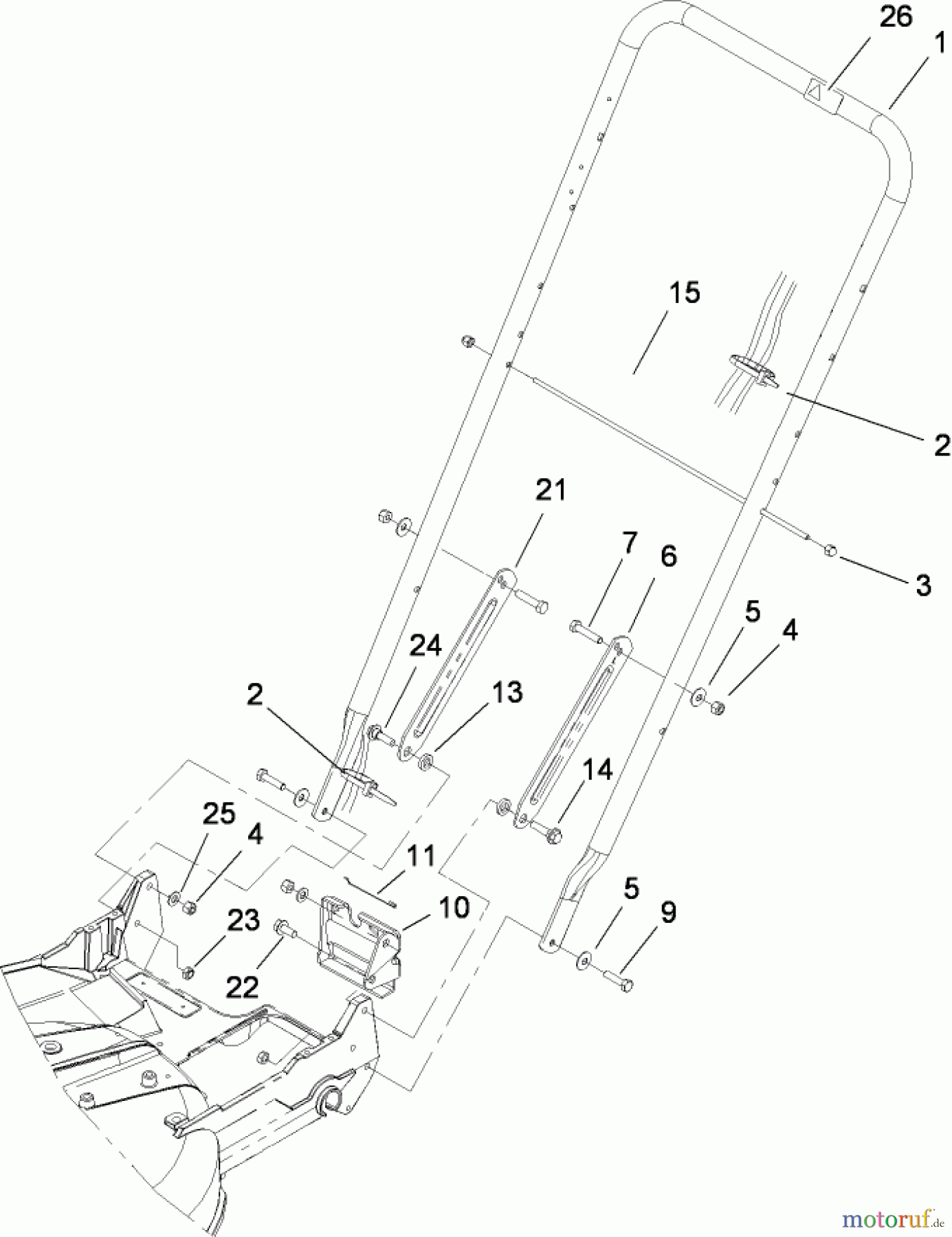  Rasenmäher 22177TE - Toro 53cm Heavy-Duty Recycler Mower (SN: 310000001 - 310999999) (2010) HANDLE ASSEMBLY