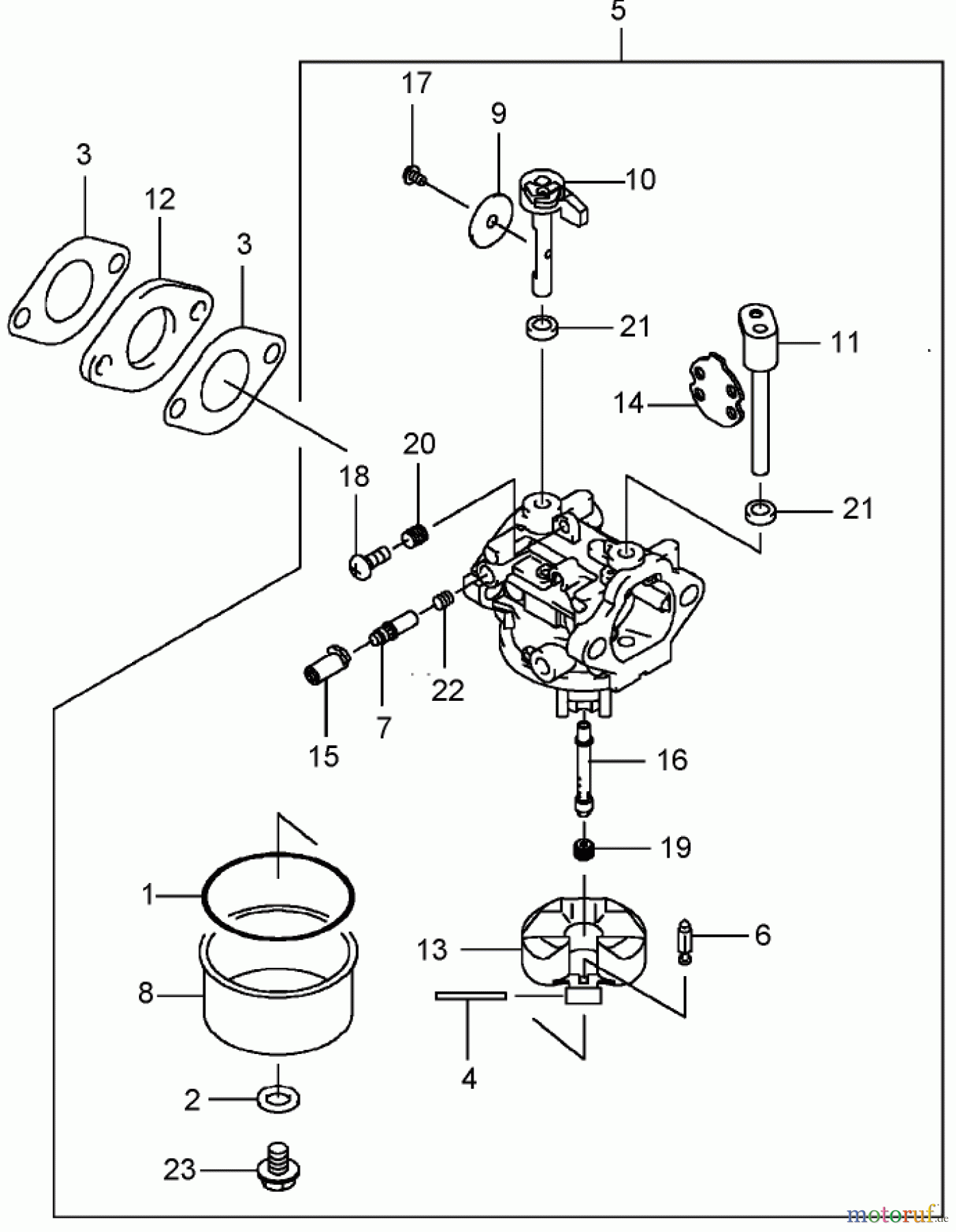  Rasenmäher 22178TE - Toro 53cm Heavy-Duty Rear Bagger Mower (SN: 290000001 - 290999999) (2009) CARBURETOR ASSEMBLY