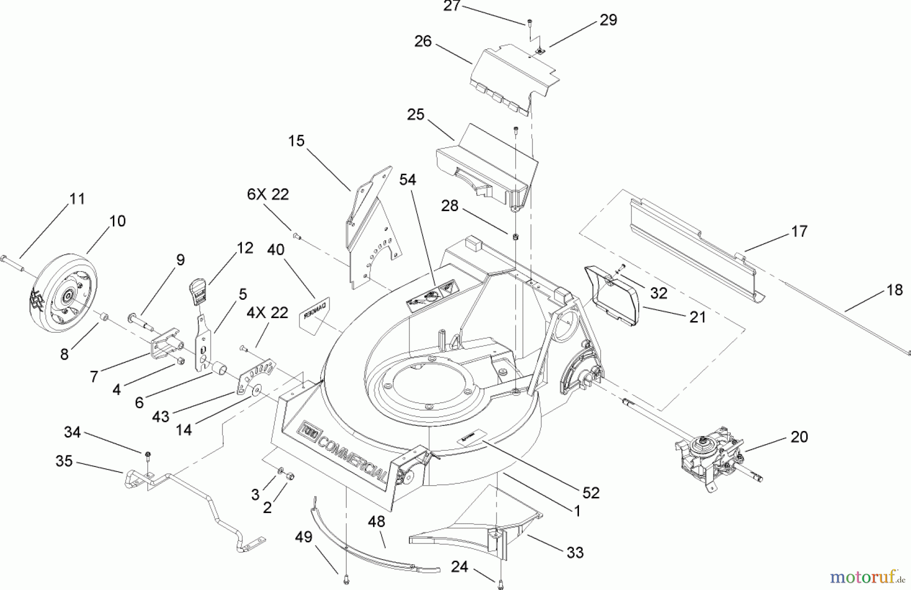  Rasenmäher 22179TE - Toro 53cm Heavy-Duty Rear Bagger Mower (SN: 270000001 - 270004000) (2007) HOUSING ASSEMBLY