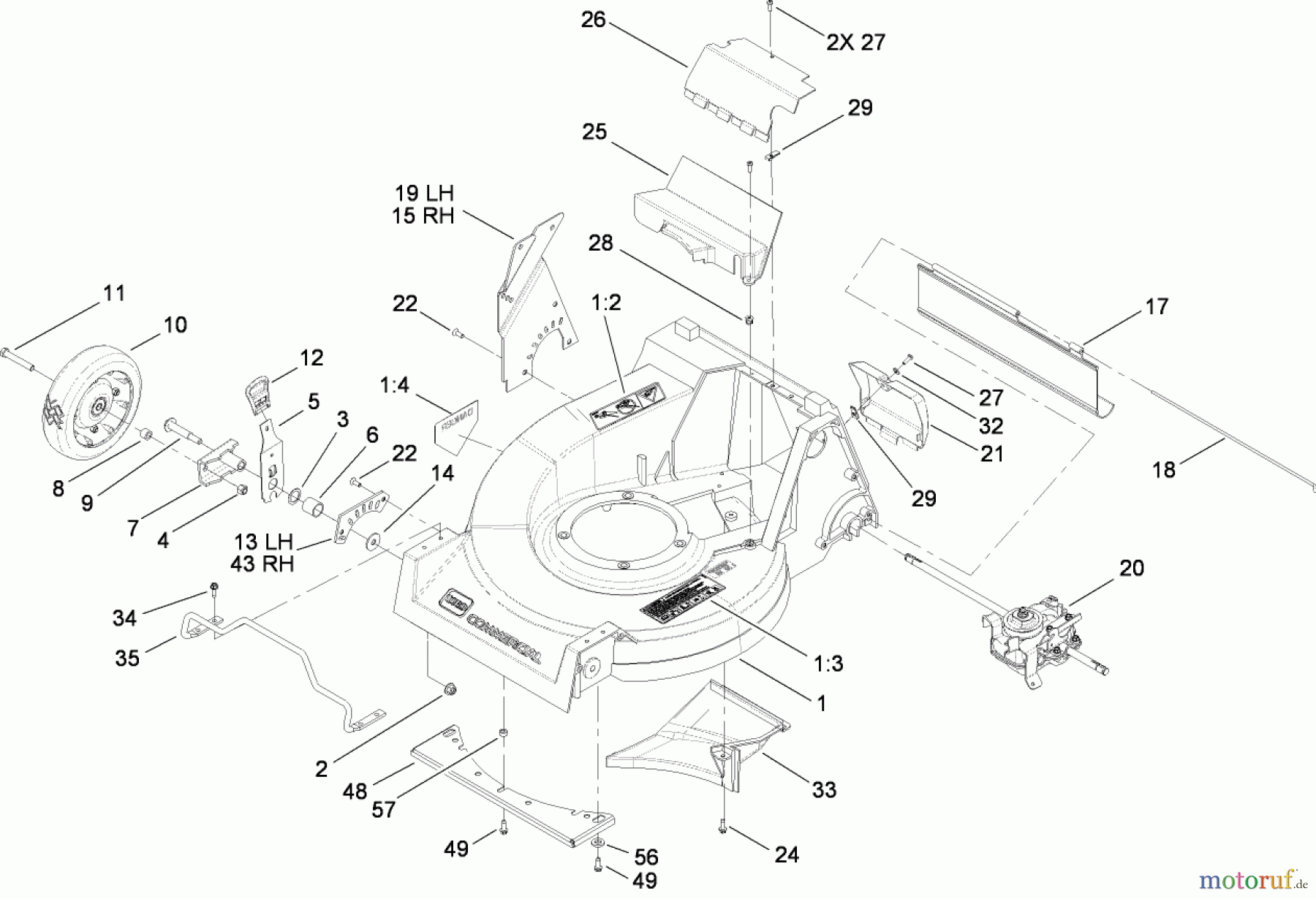  Rasenmäher 22179TE - Toro 53cm Heavy-Duty Rear Bagger Mower (SN: 270004001 - 270999999) (2007) HOUSING ASSEMBLY