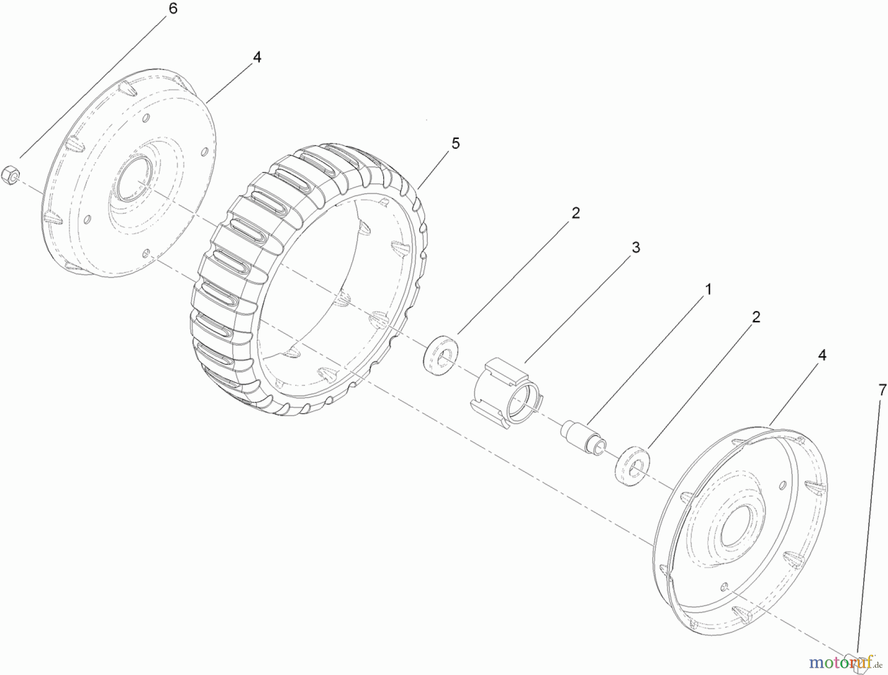  Rasenmäher 22186TE - Toro Commercial 53cm Mower (SN: 314000001 - 314999999) (2014) WHEEL ASSEMBLY NO. 117-5252