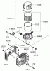 Rasenmäher 22187 - Toro 21" Heavy-Duty Recycler Mower (SN: 280000001 - 280999999) (2008) Spareparts AIR FILTER AND MUFFLER ASSEMBLY KAWASAKI FJ180V-AS31