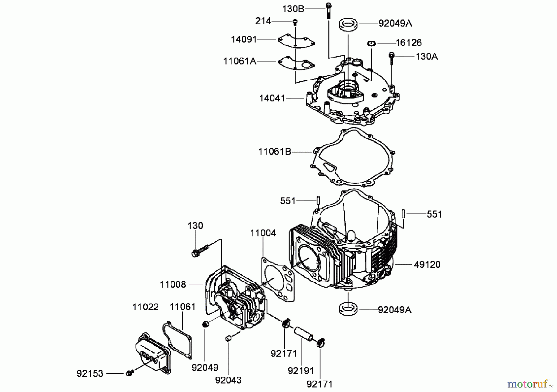  Rasenmäher 22194 - Toro PT21 Trim Mower (SN: 280000001 - 280999999) (2008) CYLINDER AND CRANKCASE ASSEMBLY KAWASAKI FJ180V-AS34