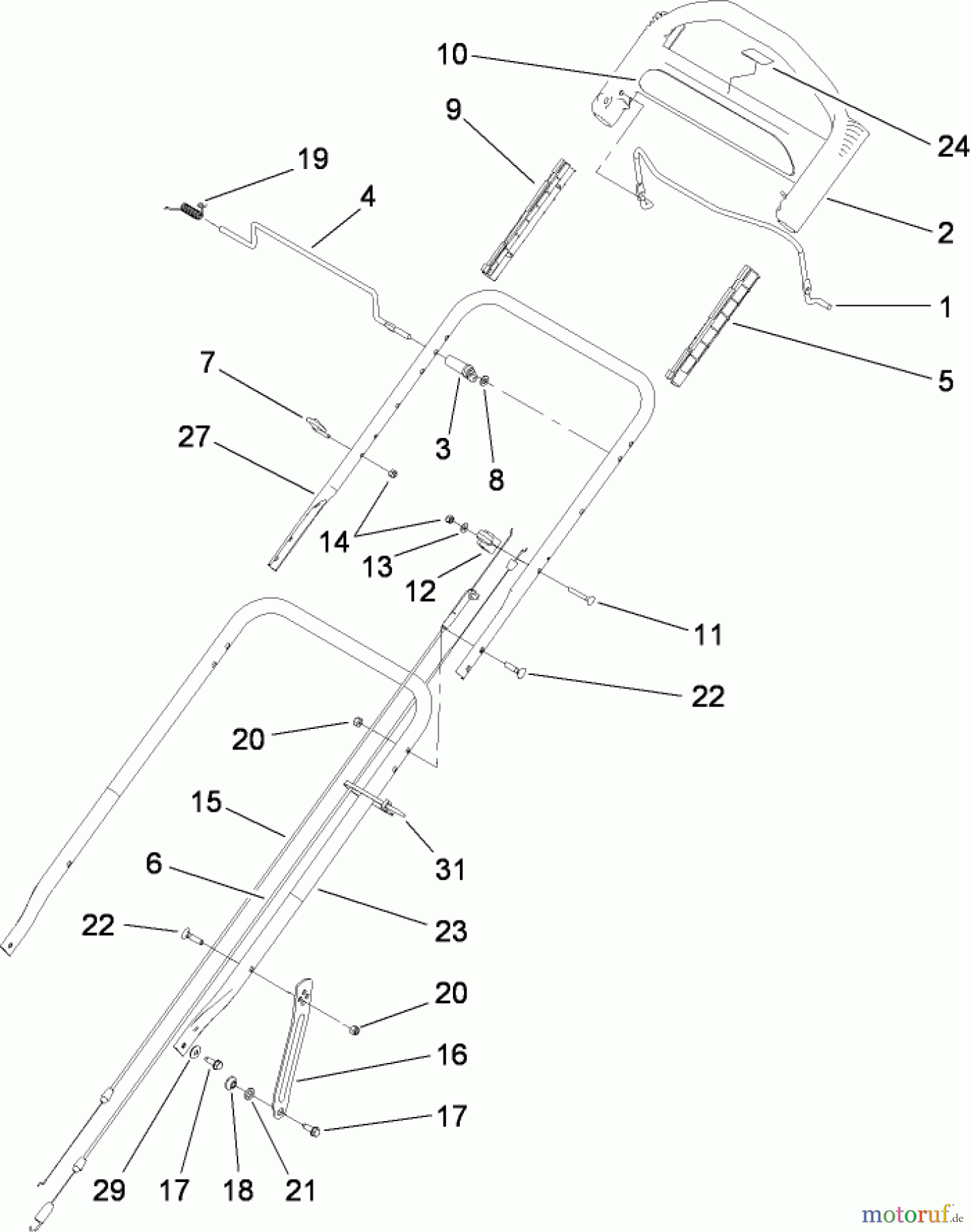  Rasenmäher 22194 - Toro PT21 Trim Mower (SN: 280000001 - 280999999) (2008) HANDLE ASSEMBLY