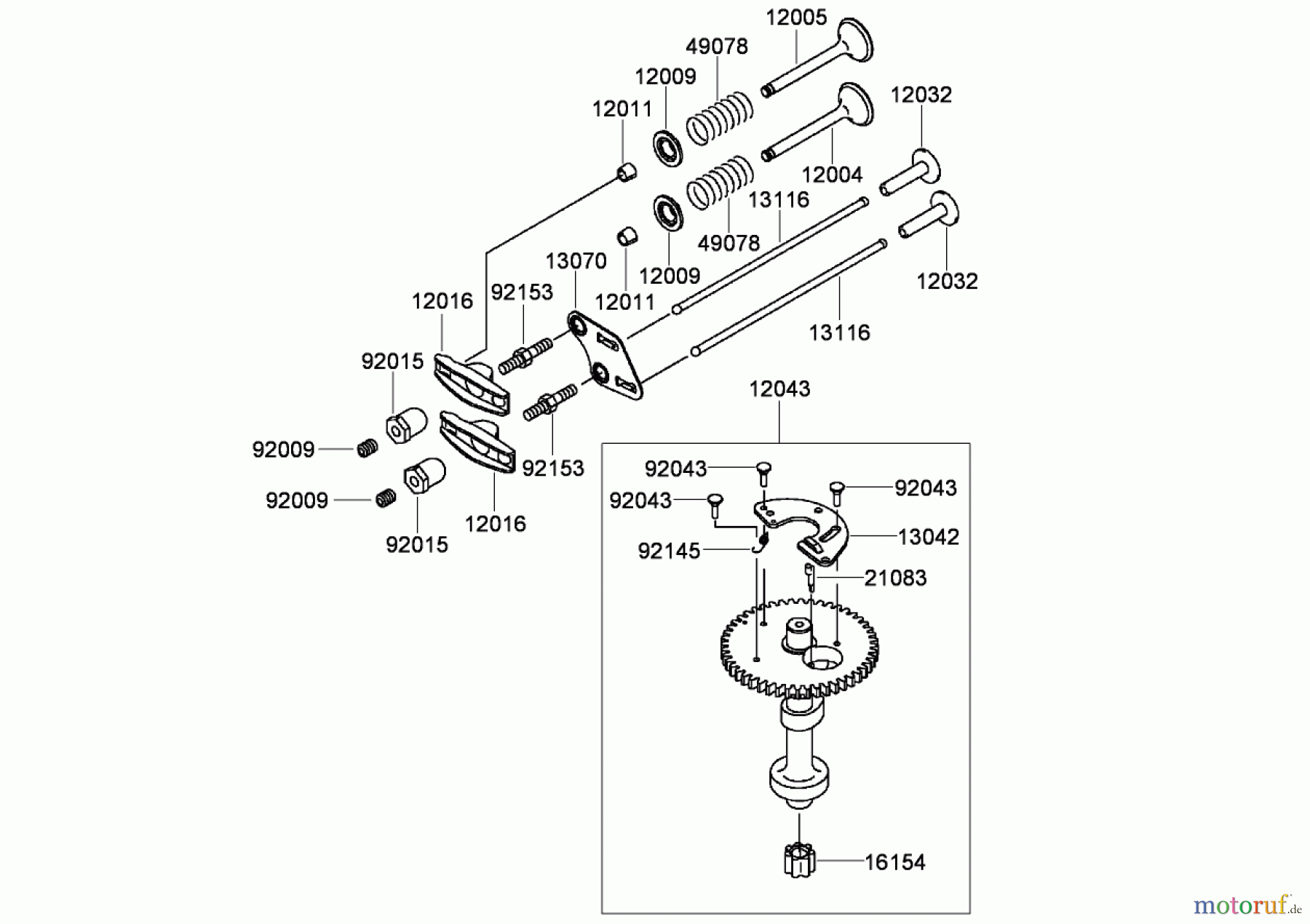  Rasenmäher 22194 - Toro PT21 Trim Mower (SN: 280000001 - 280999999) (2008) VALVE AND CAMSHAFT ASSEMBLY KAWASAKI FJ180V-AS34