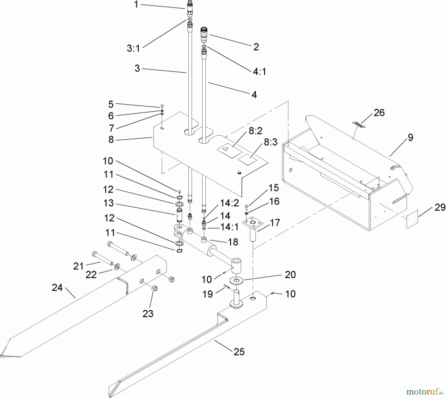  Compact Utility Attachments 22438 - Toro Tree Forks, Dingo Compact Utility Loaders (SN: 240000001 - 240999999) (2004) TREE FORK ASSEMBLY