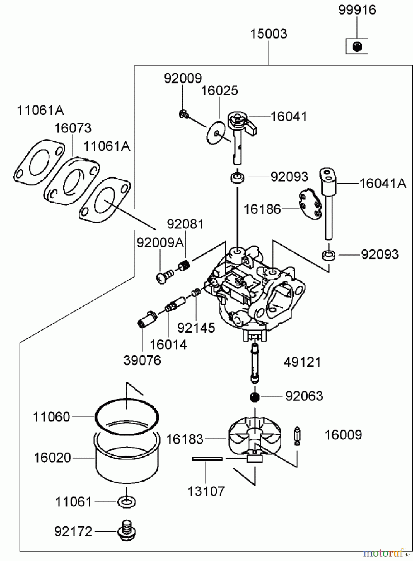  Rasenmäher 22200TE - Toro 66cm Heavy-Duty Rear Bagger Lawn Mower (SN: 270001001 - 270999999) (2007) CARBURETOR ASSEMBLY KAWASAKI FJ180V-AS64