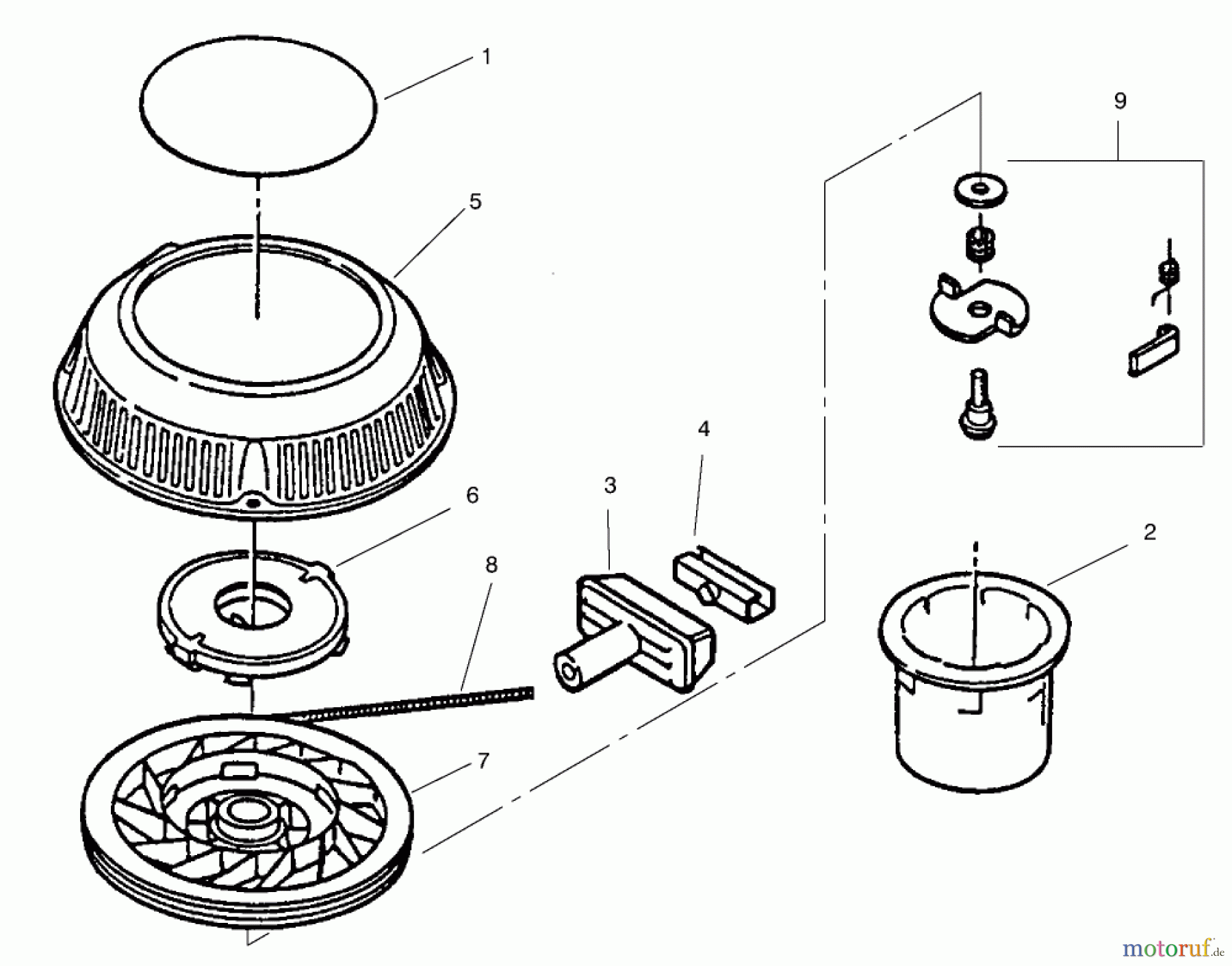  Rasenmäher 22240 - Toro Side Discharge Mower (SN: 7900001 - 7999999) (1997) STARTER ASSEMBLY