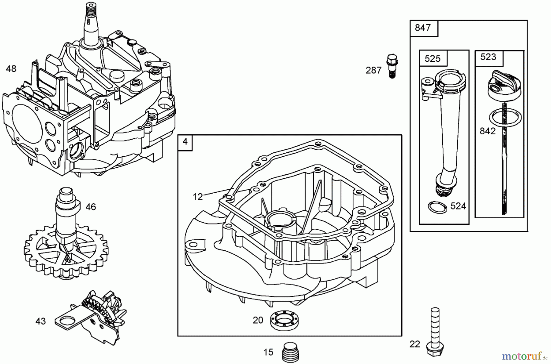  Rasenmäher 22242 - Toro Commercial Side-Discharge Lawnmower (SN: 250000001 - 250999999) (2005) CRANKCASE ASSEMBLY BRIGGS AND STRATTON 12W802-1701-B1