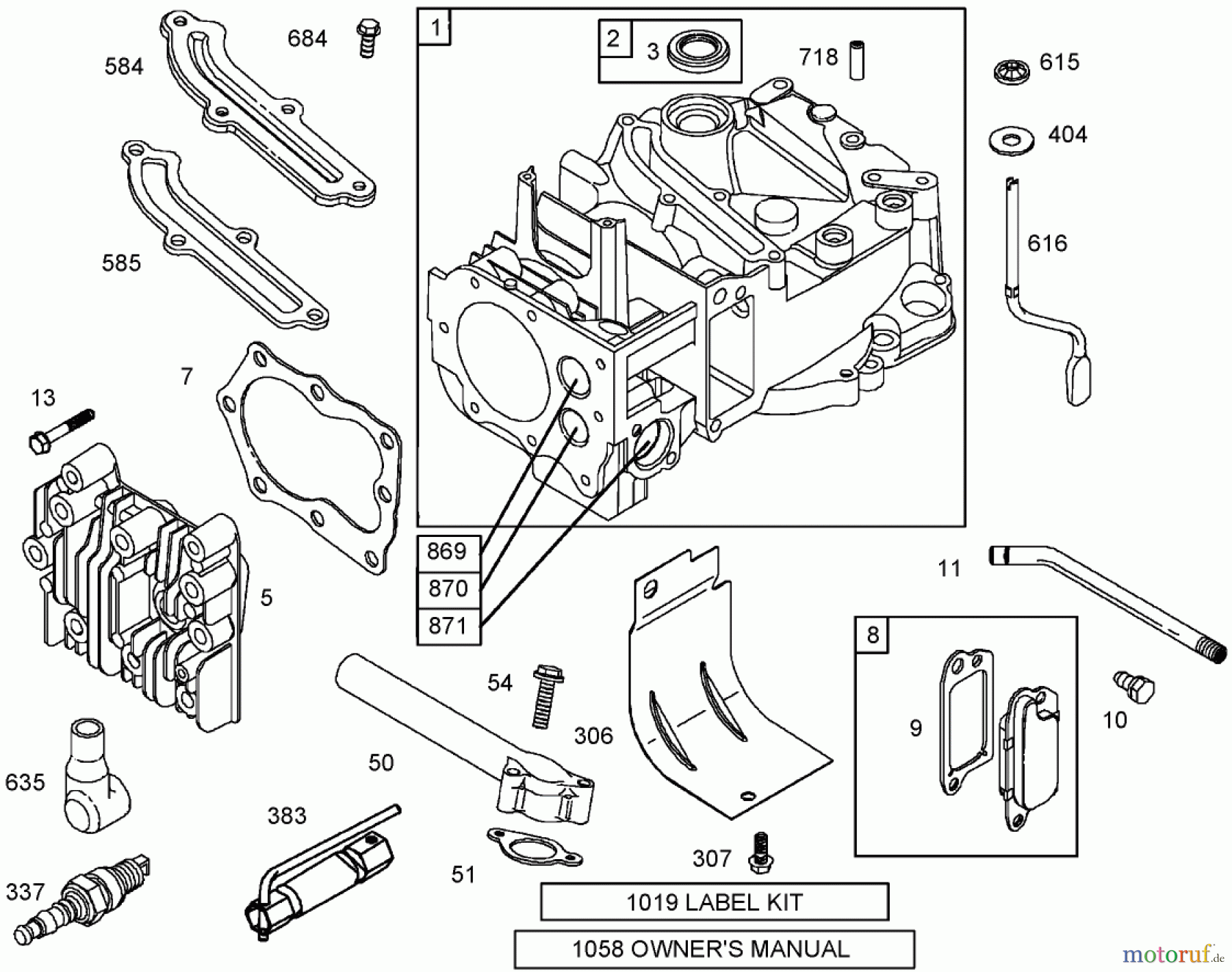  Rasenmäher 22242 - Toro Commercial Side-Discharge Lawnmower (SN: 250000001 - 250999999) (2005) CYLINDER ASSEMBLY BRIGGS AND STRATTON 12W802-1701-B1