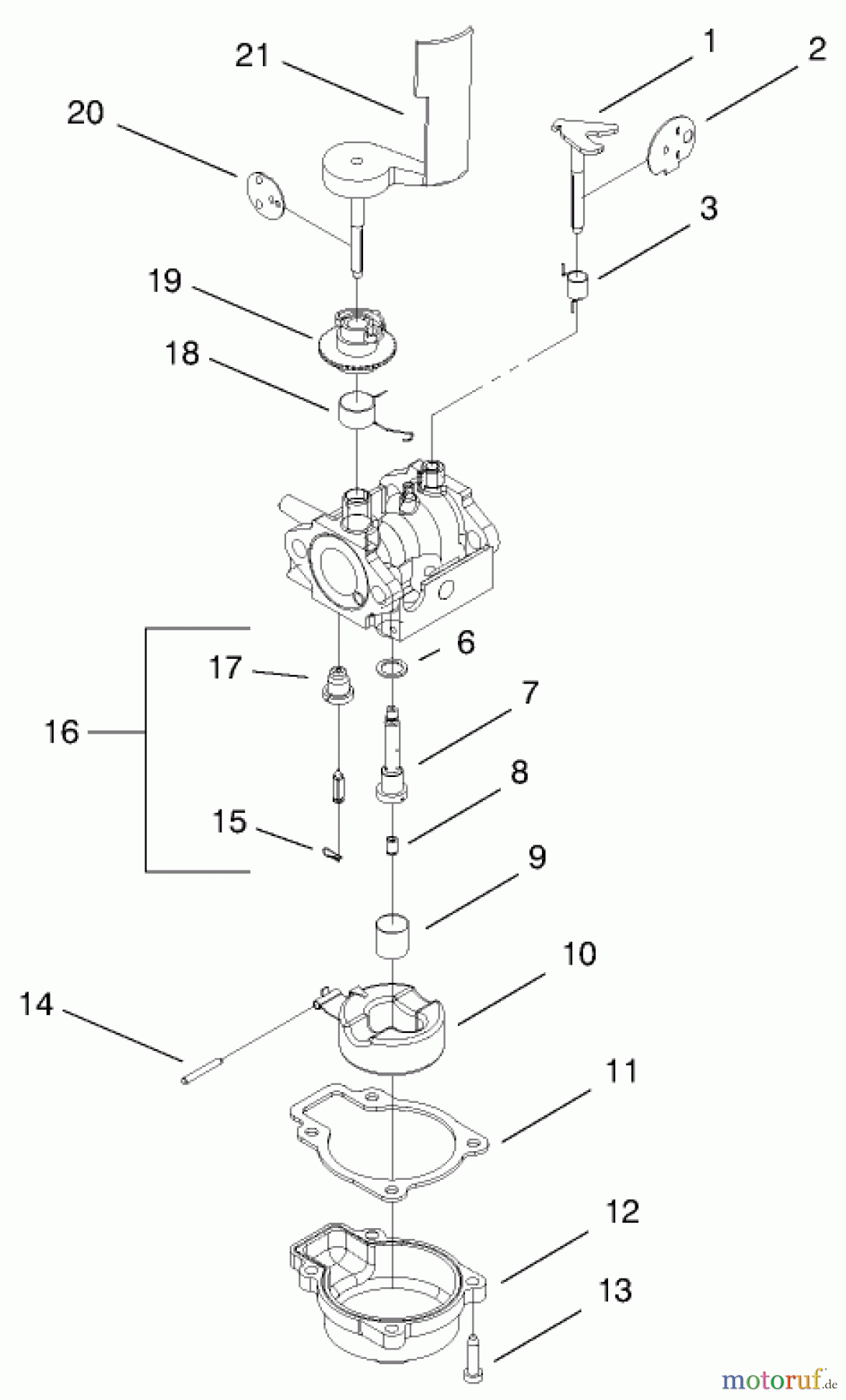  Rasenmäher 22260 - Toro Side Discharge Mower (SN: 89000001 - 89999999) (1998) CARBURETOR ASSEMBLY