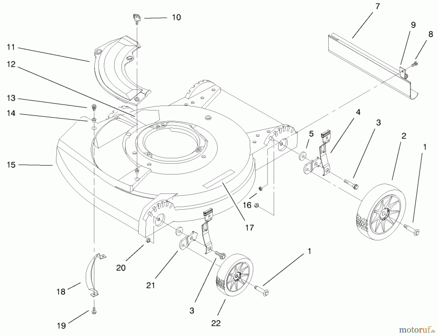  Rasenmäher 22260 - Toro Side Discharge Mower (SN: 89000001 - 89999999) (1998) HOUSING ASSEMBLY