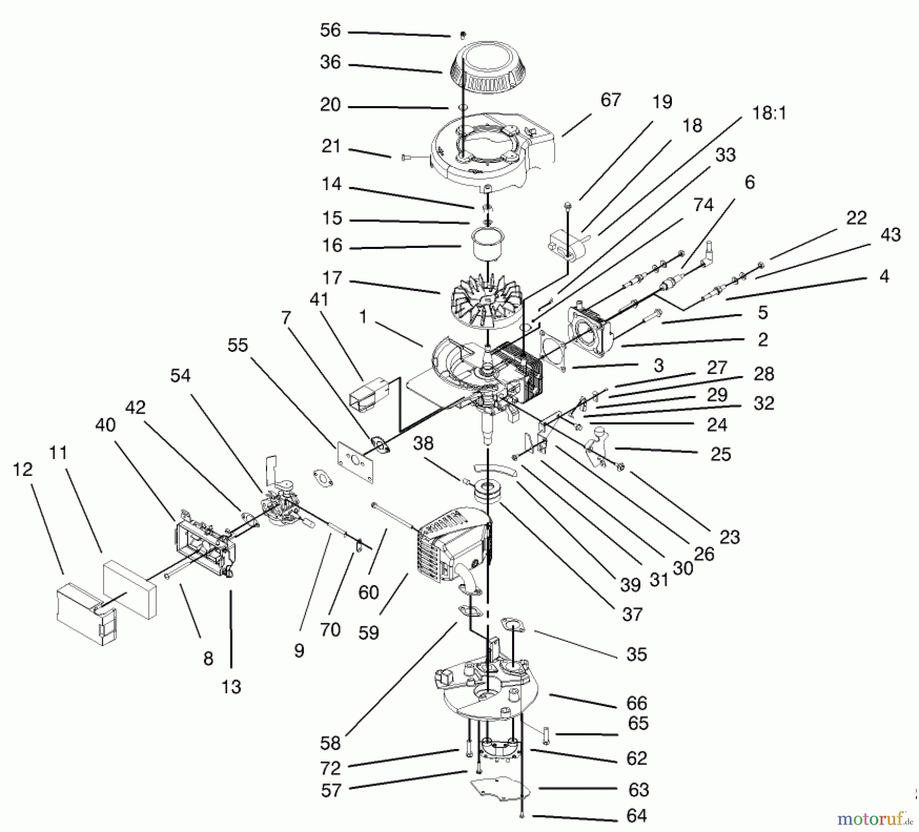  Rasenmäher 22261 - Toro Side Discharge Mower (SN: 200000001 - 200999999) (2000) ENGINE ASSEMBLY