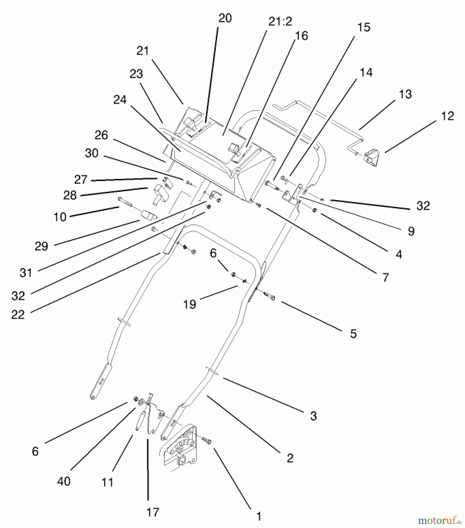  Rasenmäher 22261 - Toro Side Discharge Mower (SN: 230000001 - 230999999) (2003) HANDLE ASSEMBLY