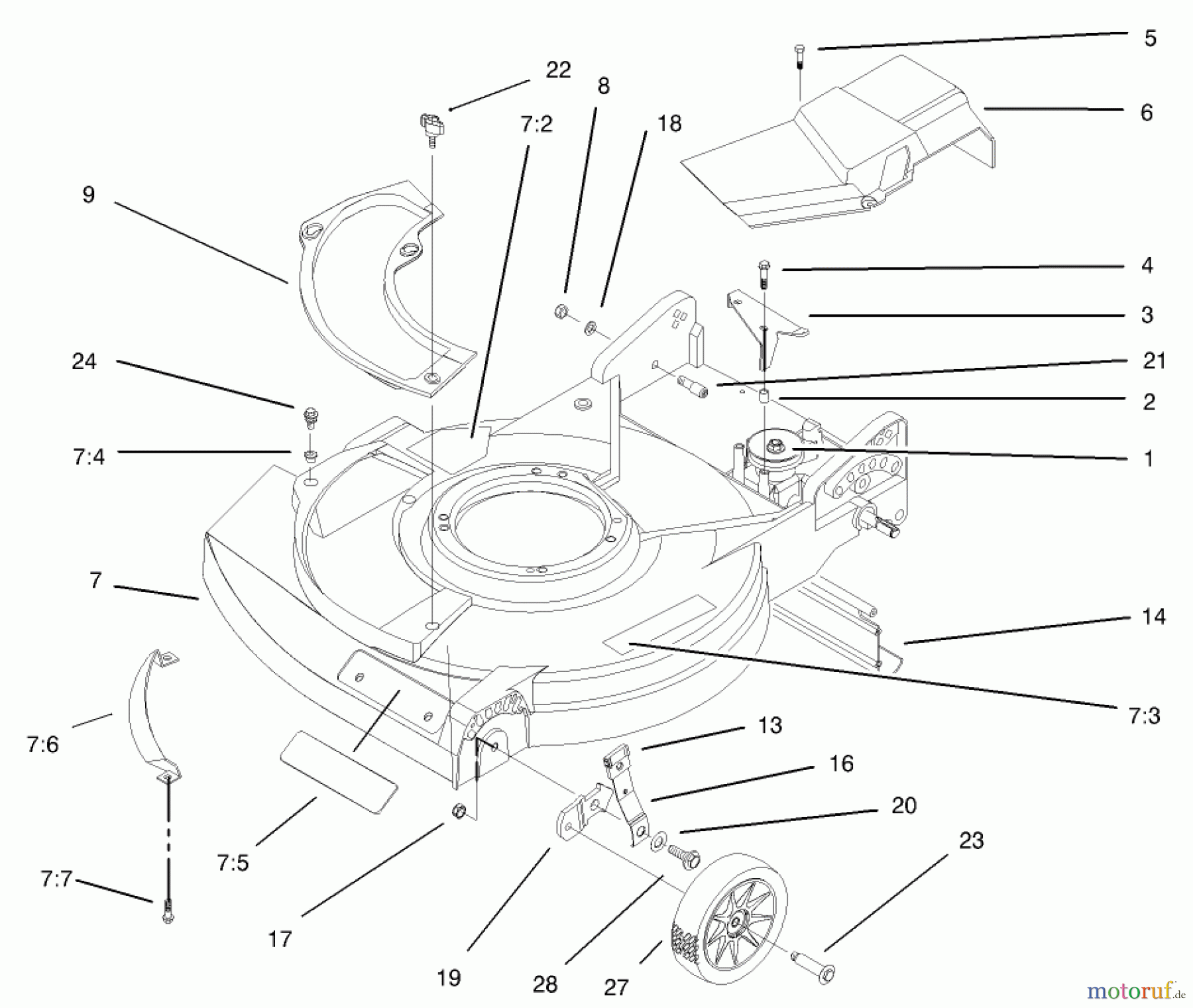  Rasenmäher 22261 - Toro Side Discharge Mower (SN: 200000001 - 200999999) (2000) HOUSING ASSEMBLY