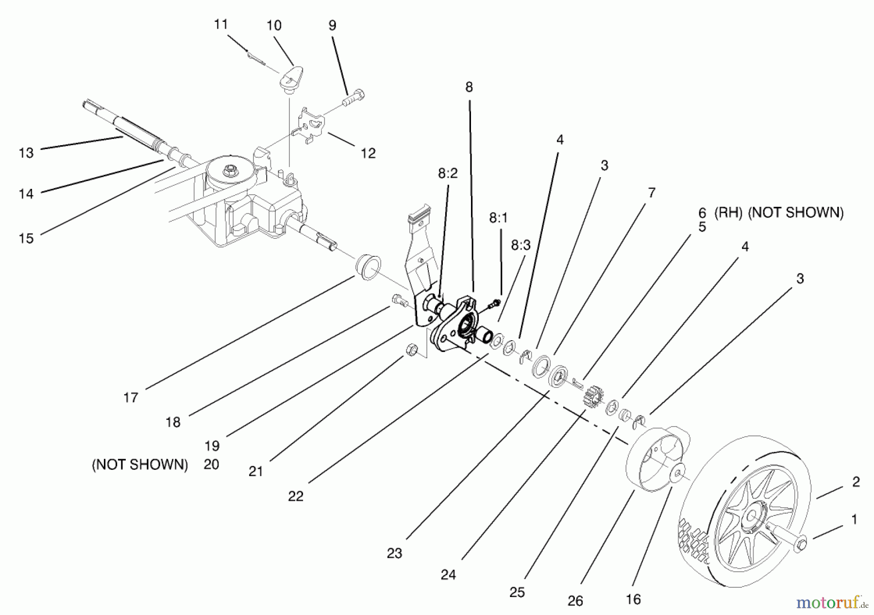  Rasenmäher 22261 - Toro Side Discharge Mower (SN: 200000001 - 200999999) (2000) REAR AXLE ASSEMBLY