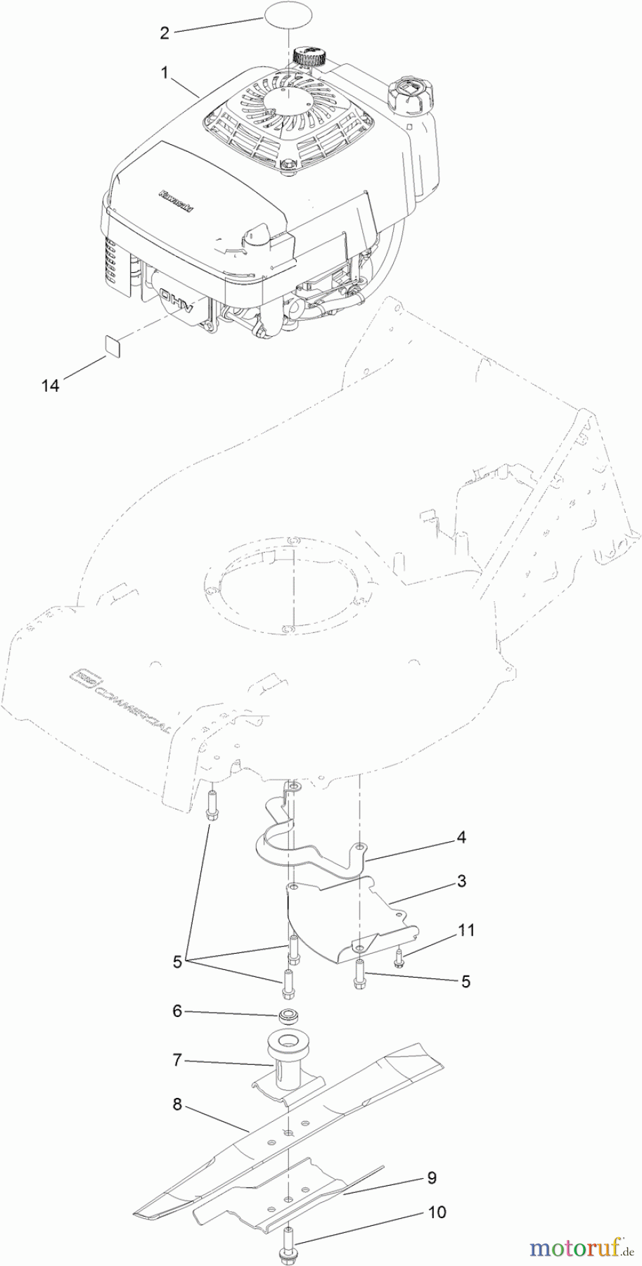  Rasenmäher 22291 - Toro 53cm Heavy-Duty Recycler Walk-Behind Mower (SN: 314000001 - 314999999) (2014) ENGINE ASSEMBLY