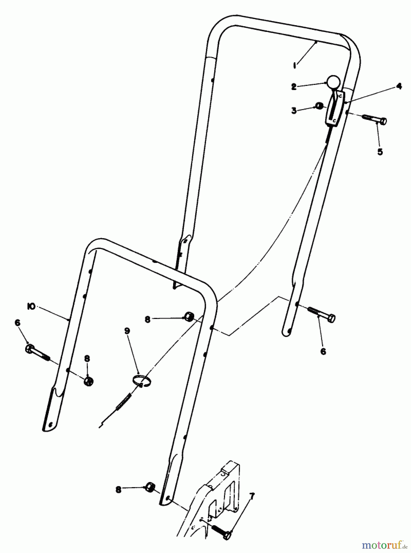  Rasenmäher 22510 - Toro Walk-Behind Mower (SN: 7000001 - 7999999) (1987) HANDLE ASSEMBLY