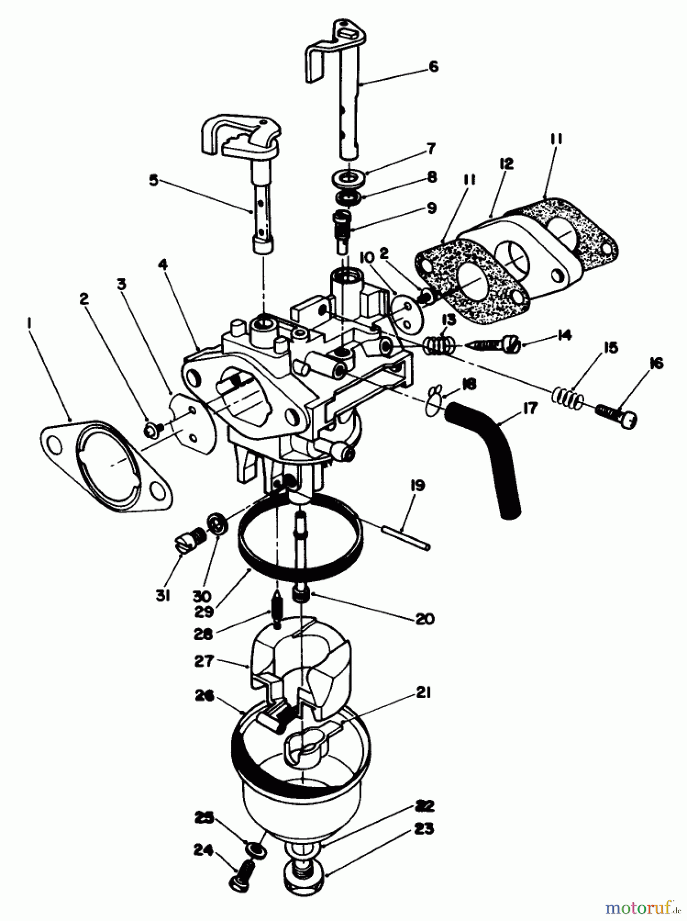  Rasenmäher 22621 - Toro Walk-Behind Mower (SN: 7000001 - 7999999) (1987) CARBURETOR ASSEMBLY