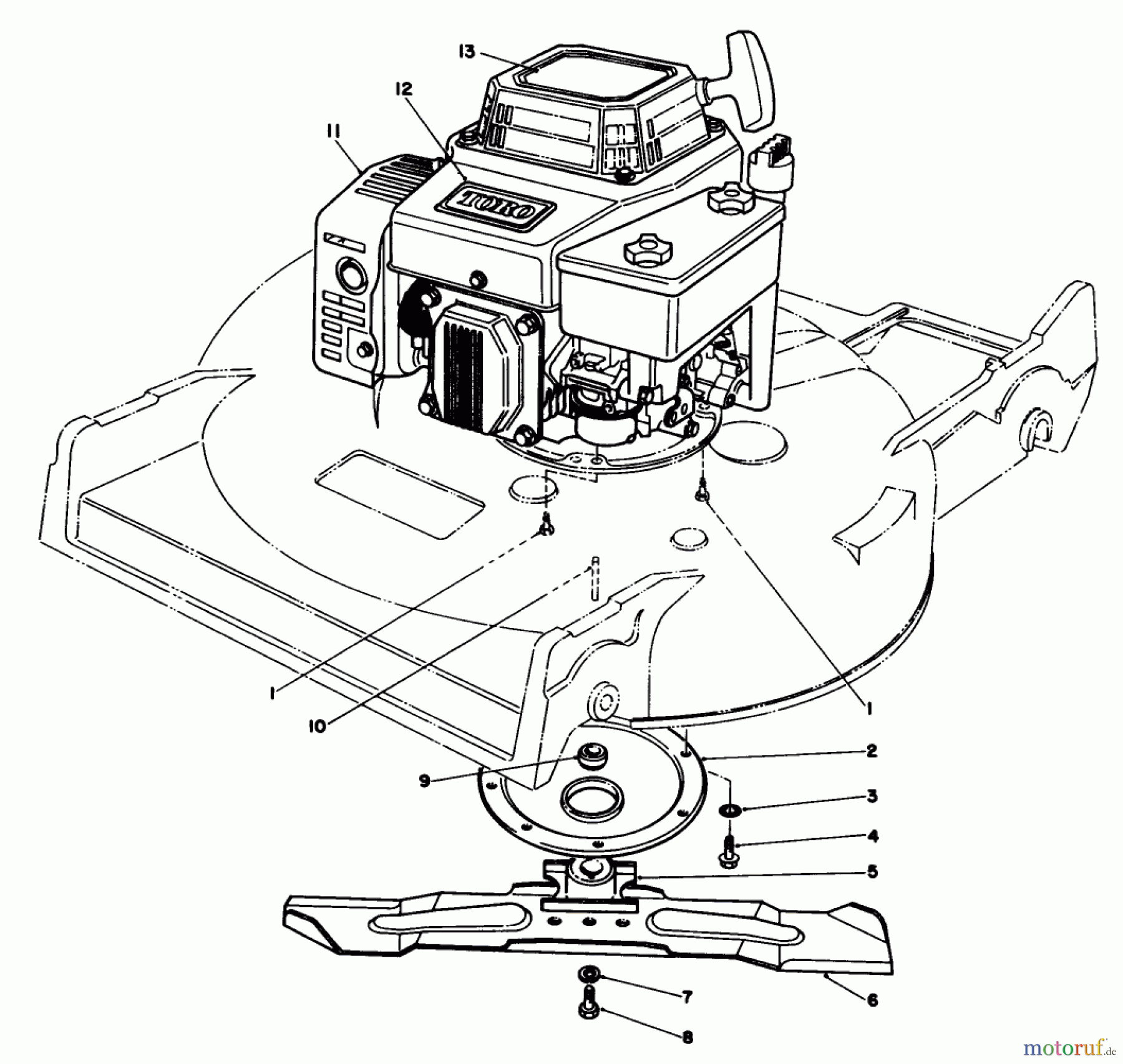  Rasenmäher 22621 - Toro Walk-Behind Mower (SN: 7000001 - 7999999) (1987) ENGINE ASSEMBLY (MODEL NO. 22525)