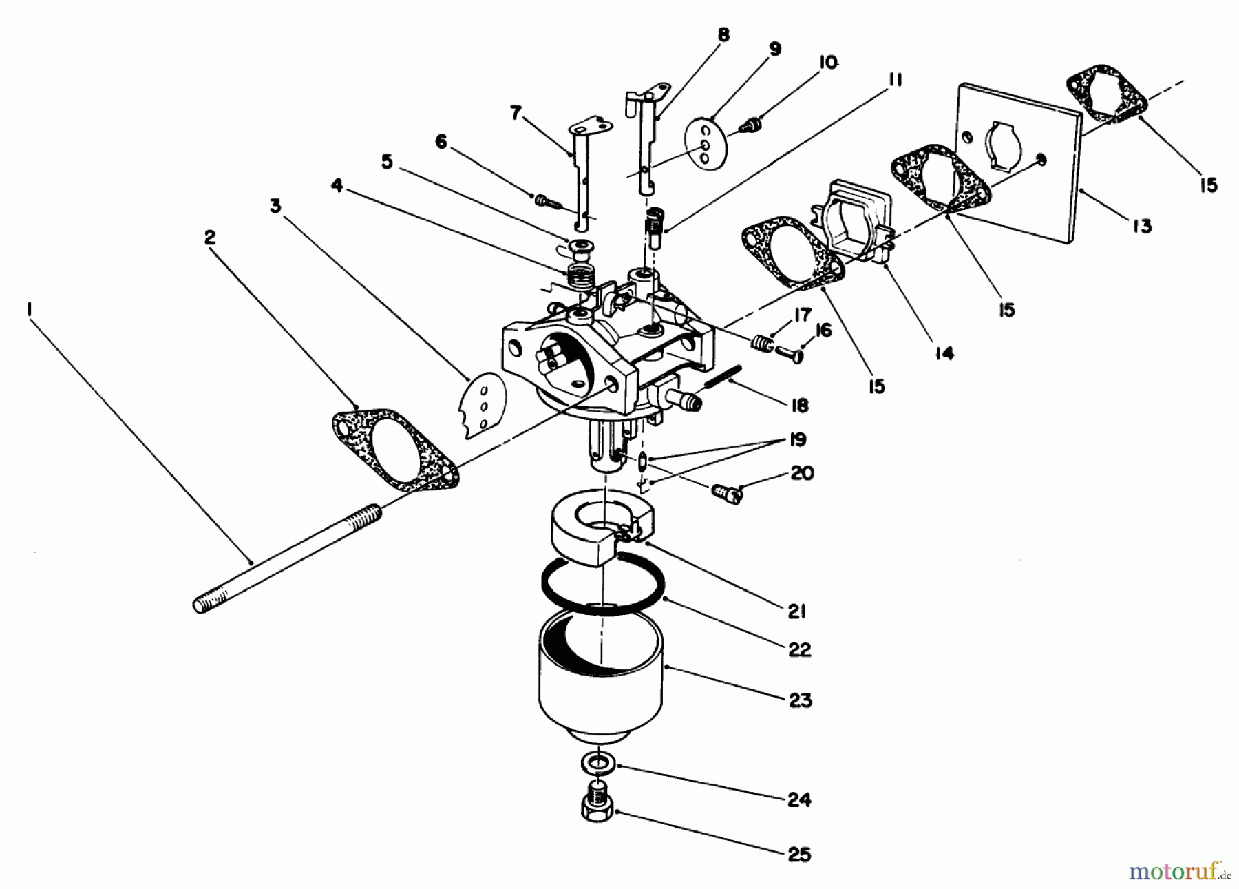  Rasenmäher 22580 - Toro Walk-Behind Mower (SN: 0000001 - 0999999) (1990) CARBURETOR ASSEMBLY (MODEL NO. 47PK9-3)