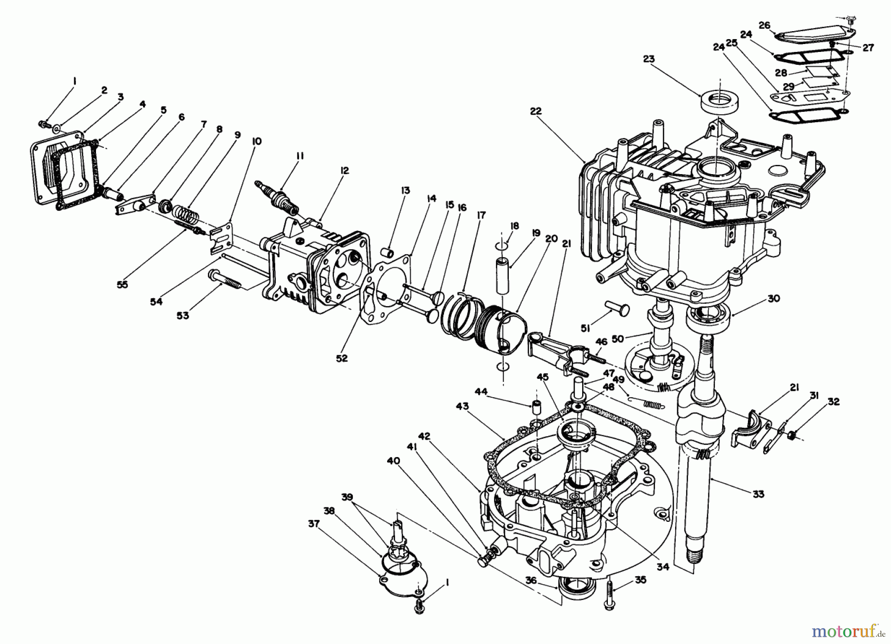  Rasenmäher 22621 - Toro Walk-Behind Mower (SN: 0000001 - 0999999) (1990) CRANKCASE ASSEMBLY (ENGINE MODEL NO. VMH7-4)