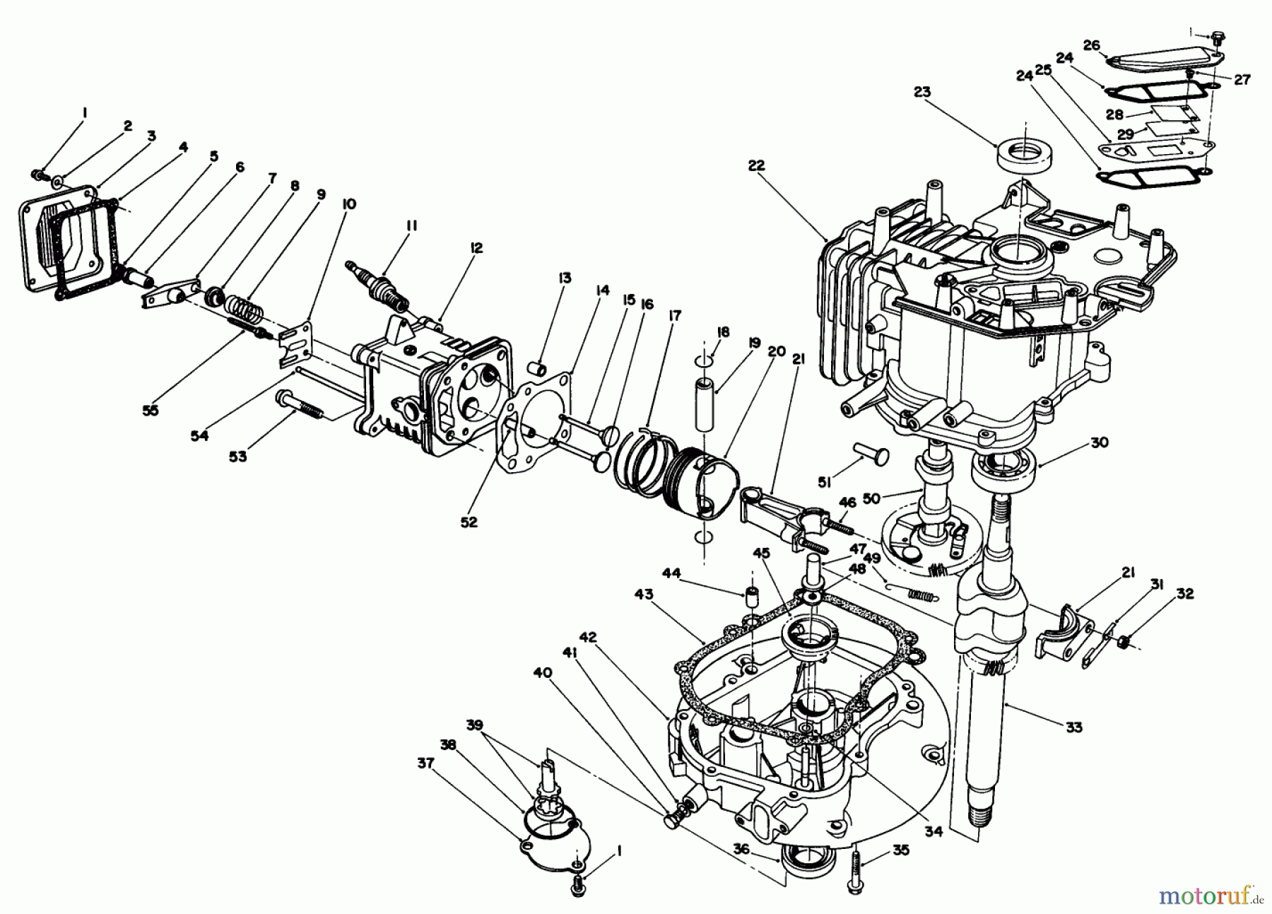  Rasenmäher 22621 - Toro Walk-Behind Mower (SN: 1000001 - 1999999) (1991) CRANKCASE ASSEMBLY (ENGINE MODEL NO. VML0-4)