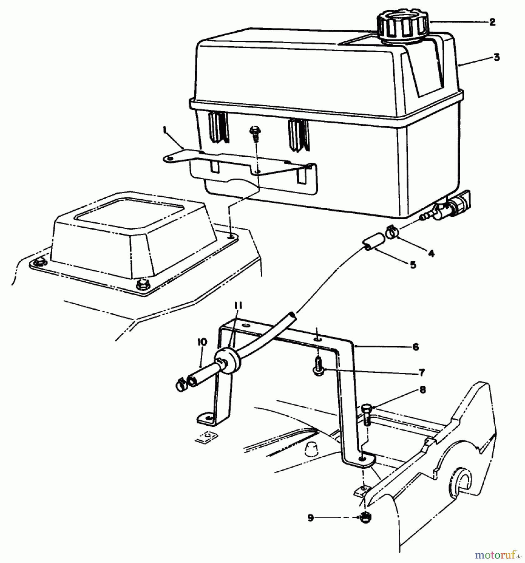  Rasenmäher 22621 - Toro Walk-Behind Mower (SN: 1000001 - 1999999) (1991) GAS TANK ASSEMBLY