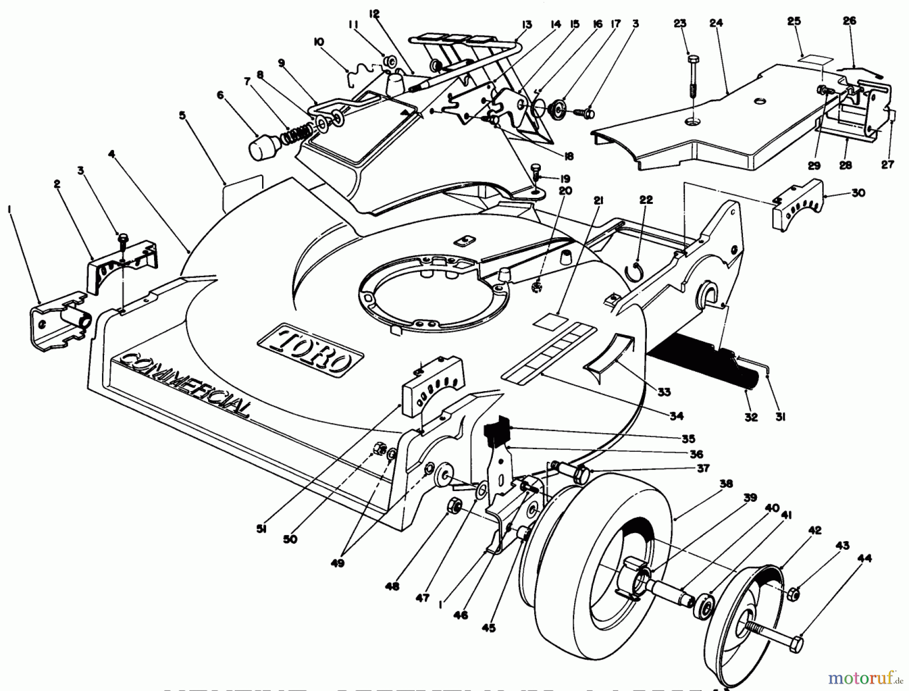  Rasenmäher 22621 - Toro Walk-Behind Mower (SN: 1000001 - 1999999) (1991) HOUSING ASSEMBLY (MODEL 22621)