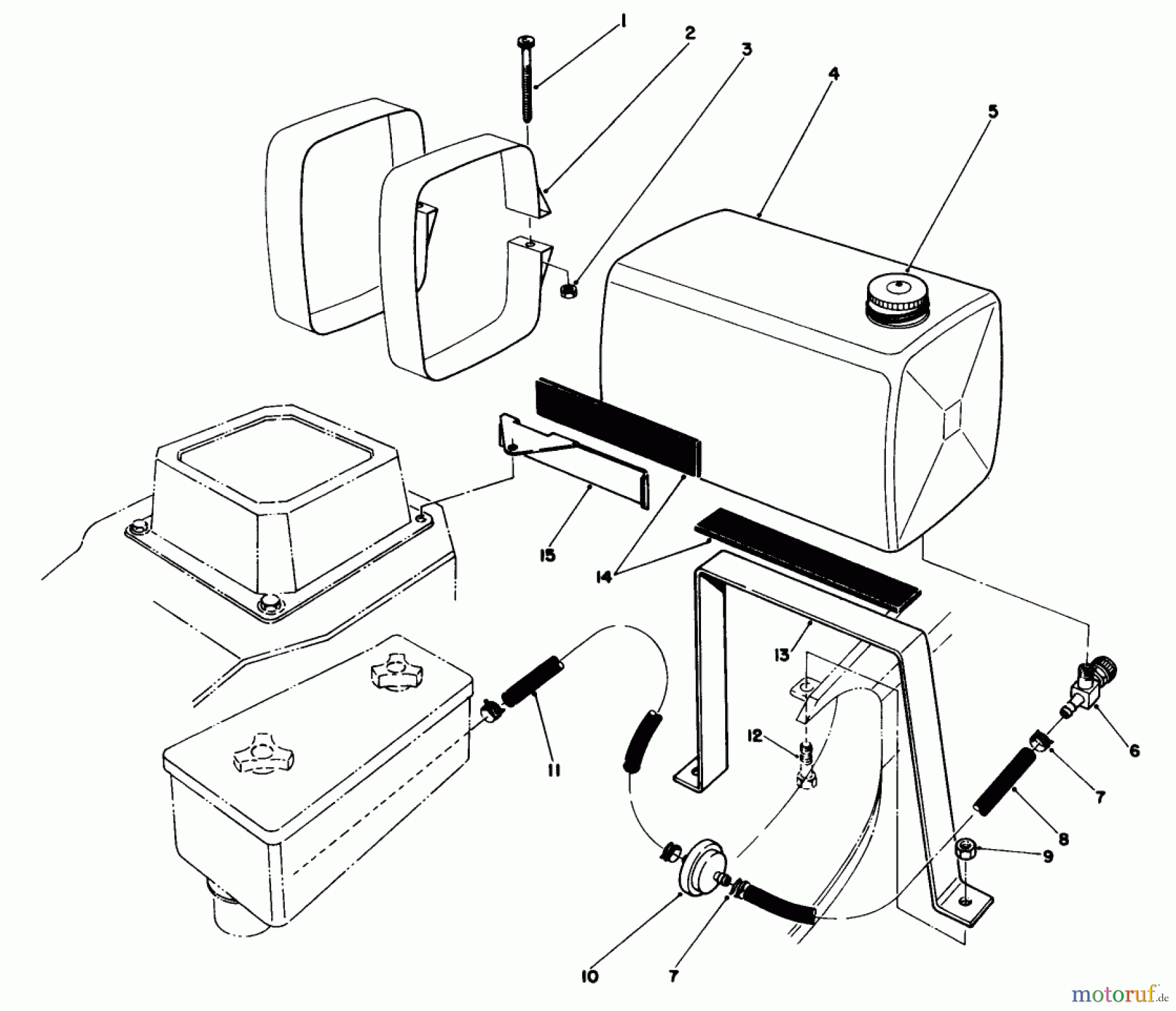  Rasenmäher 22621 - Toro Walk-Behind Mower (SN: 8000001 - 8999999) (1988) GAS TANK ASSEMBLY