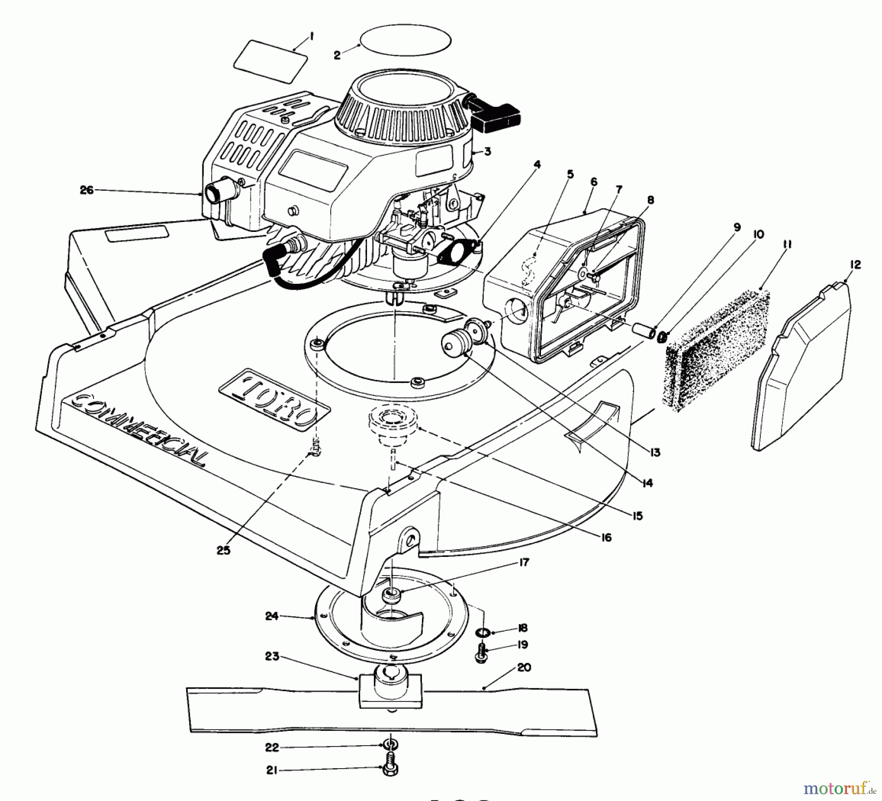  Rasenmäher 22700 - Toro Walk-Behind Mower (SN: 2000001 - 2999999) (1992) ENGINE ASSEMBLY