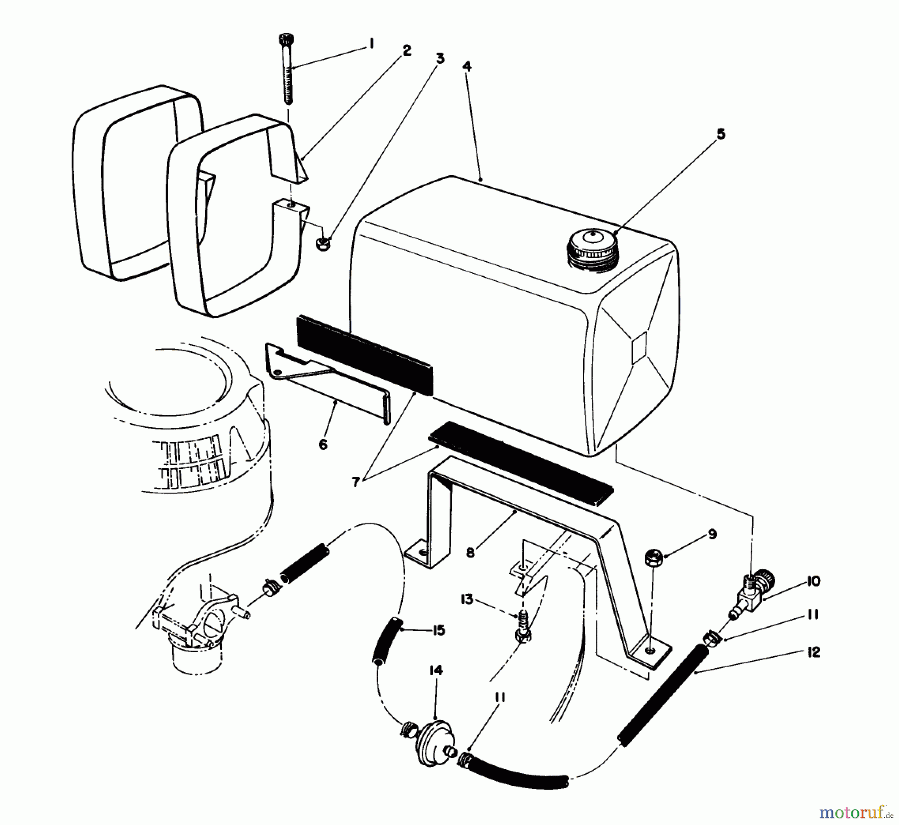  Rasenmäher 22700B - Toro Walk-Behind Mower (SN: 39000001 - 39999999) (1993) GAS TANK ASSEMBLY