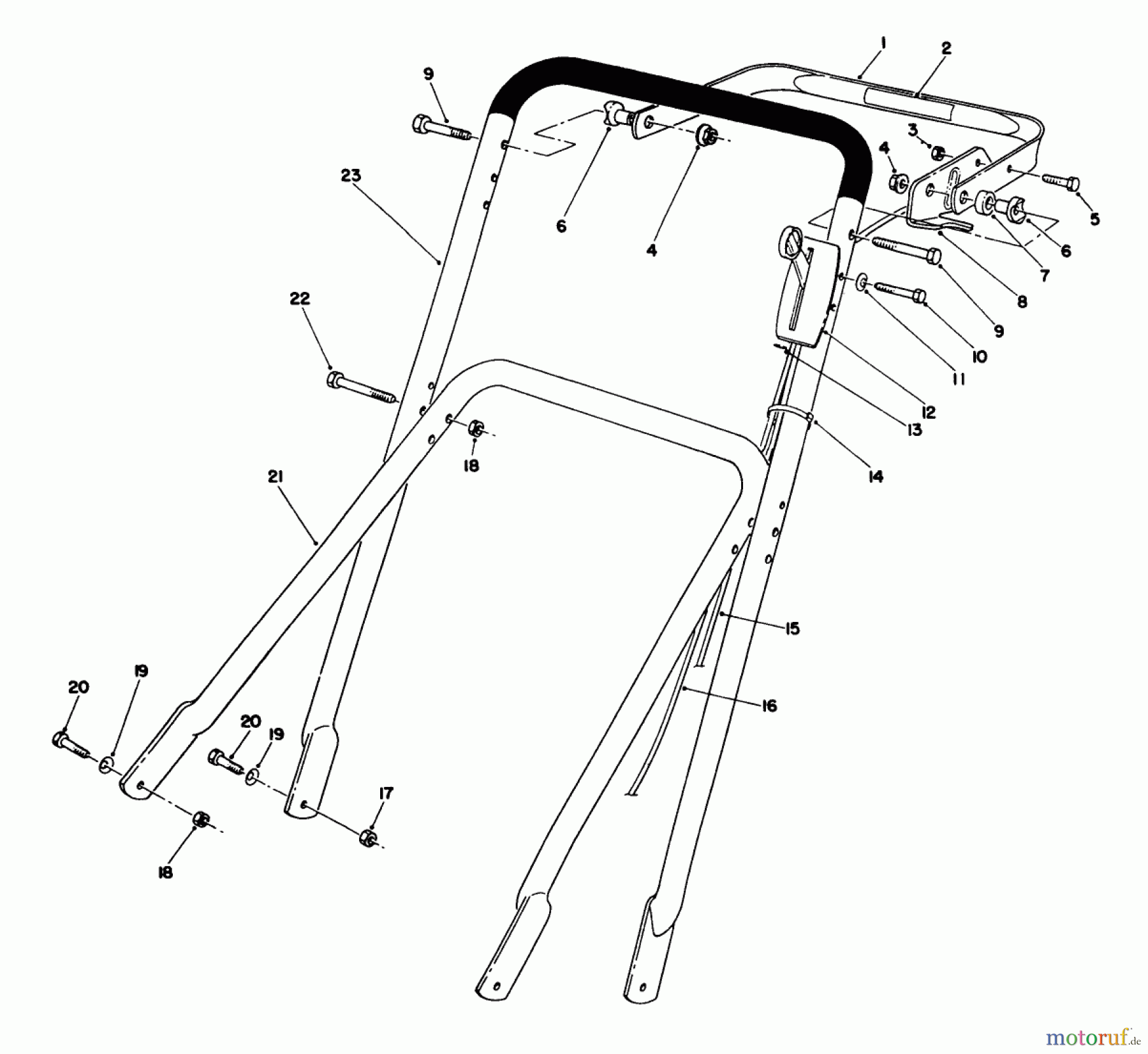  Rasenmäher 22700B - Toro Walk-Behind Mower (SN: 39000001 - 39999999) (1993) HANDLE ASSEMBLY