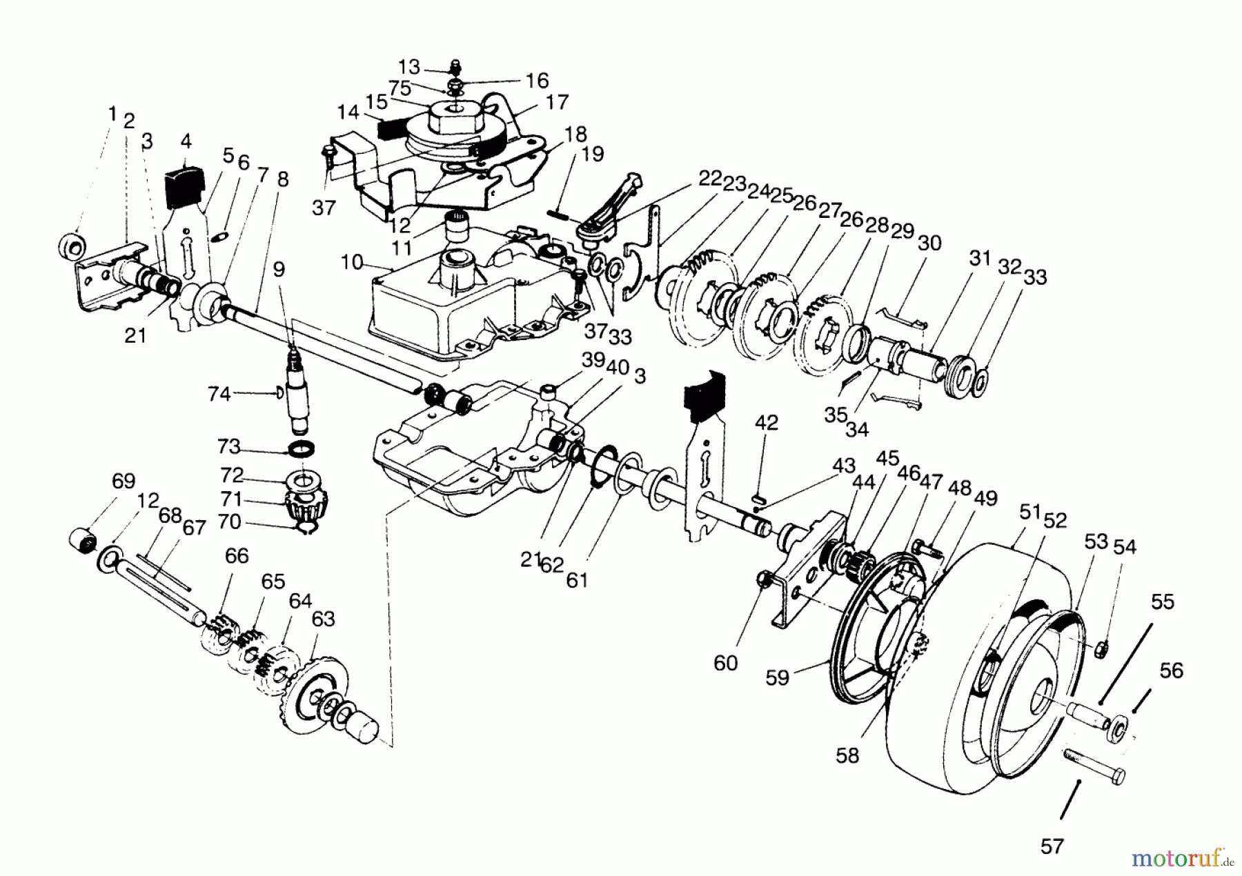  Rasenmäher 22700BC - Toro Walk-Behind Mower (SN: 5900001 - 5999999) (1995) GEAR CASE ASSEMBLY