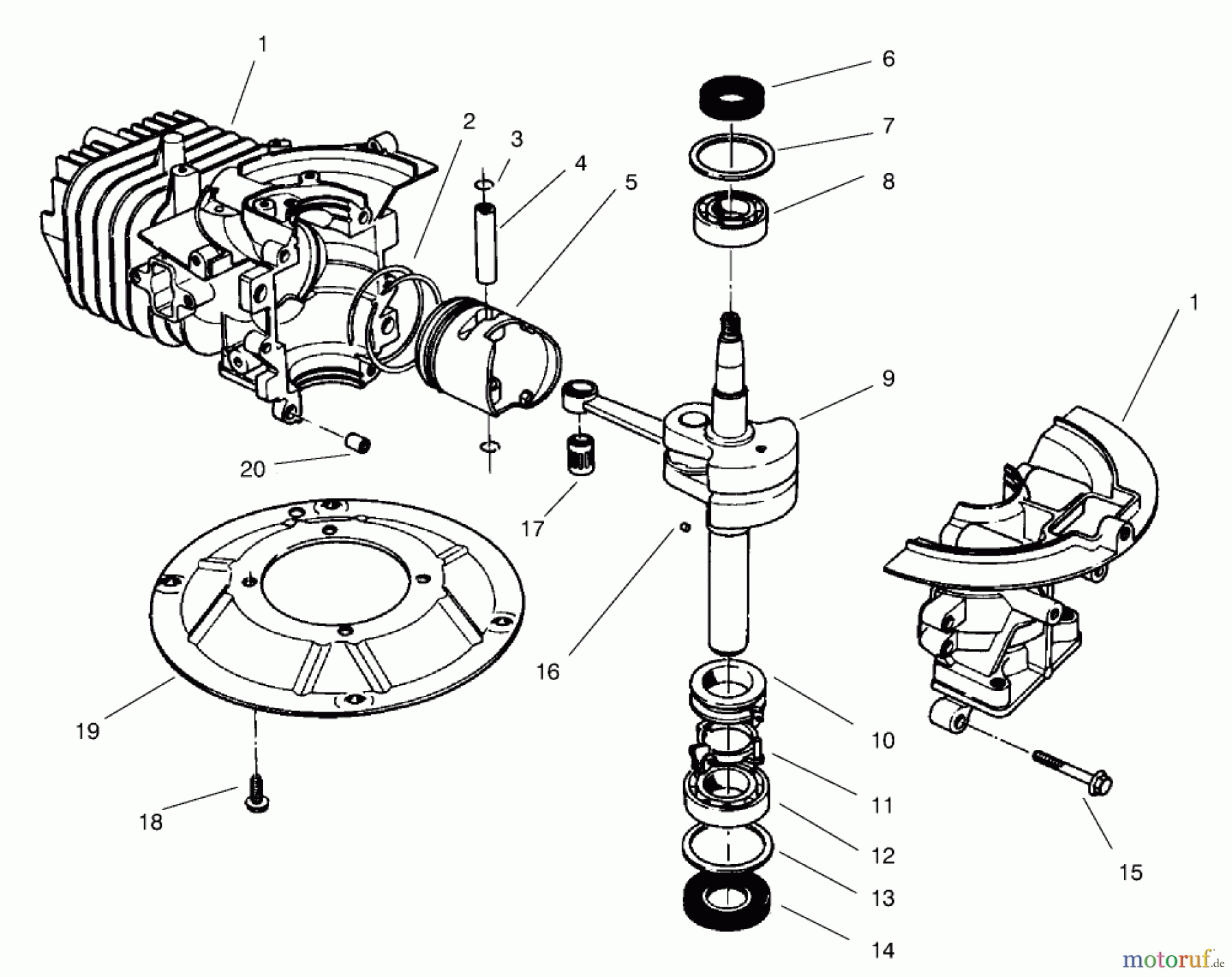  Rasenmäher 22701 - Toro Walk-Behind Mower (SN: 790000001 - 799999999) (1997) CRANKSHAFT ASSEMBLY (MODEL NO. 47PT6-3)